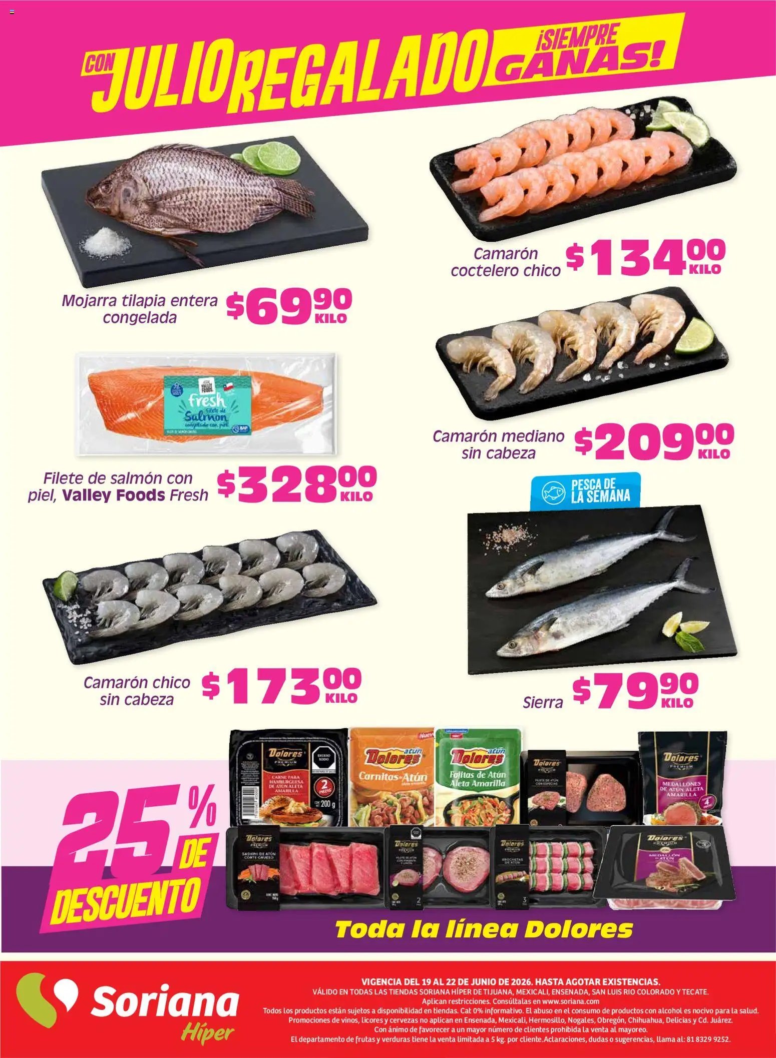 Soriana oferta desde 19/06/2026 Soriana Fin de Semana Híper: Tijuana, Mexicali, Ensenada, San Luis Río Colorado y Tecate