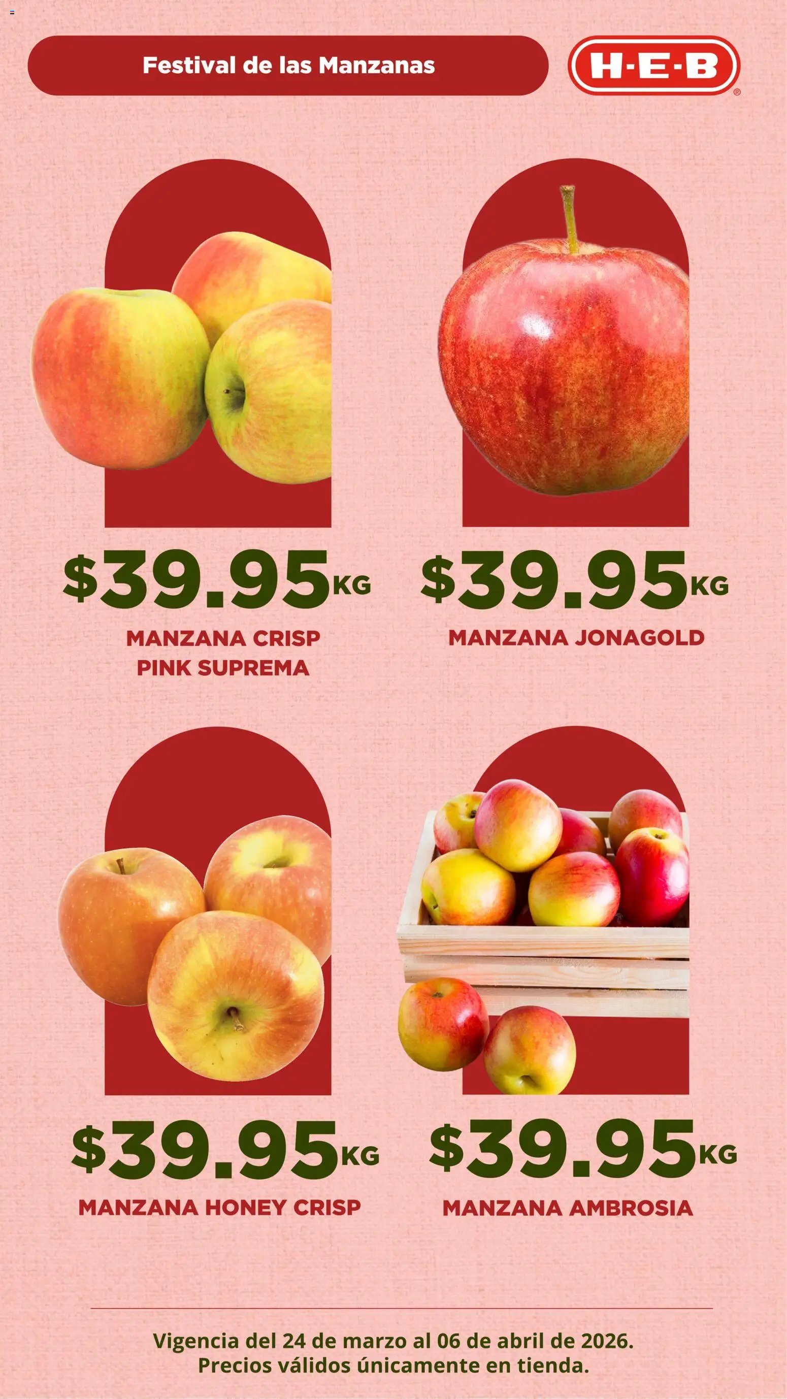 H-E-B oferta desde 24/03/2026 H-E-B folleto Festival de las Manzanas (2026-03-24 - 2026-04-06)