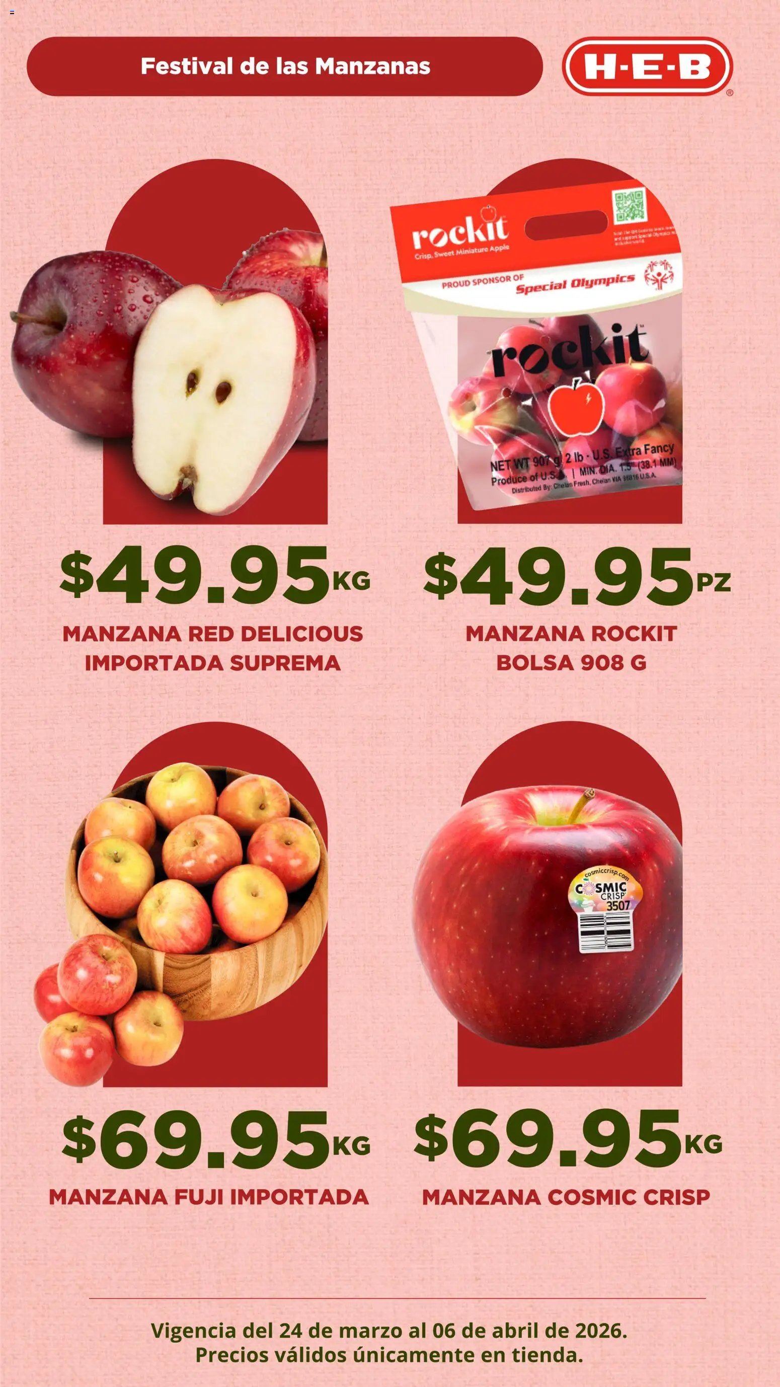 H-E-B oferta desde 24/03/2026 H-E-B folleto Festival de las Manzanas (2026-03-24 - 2026-04-06)