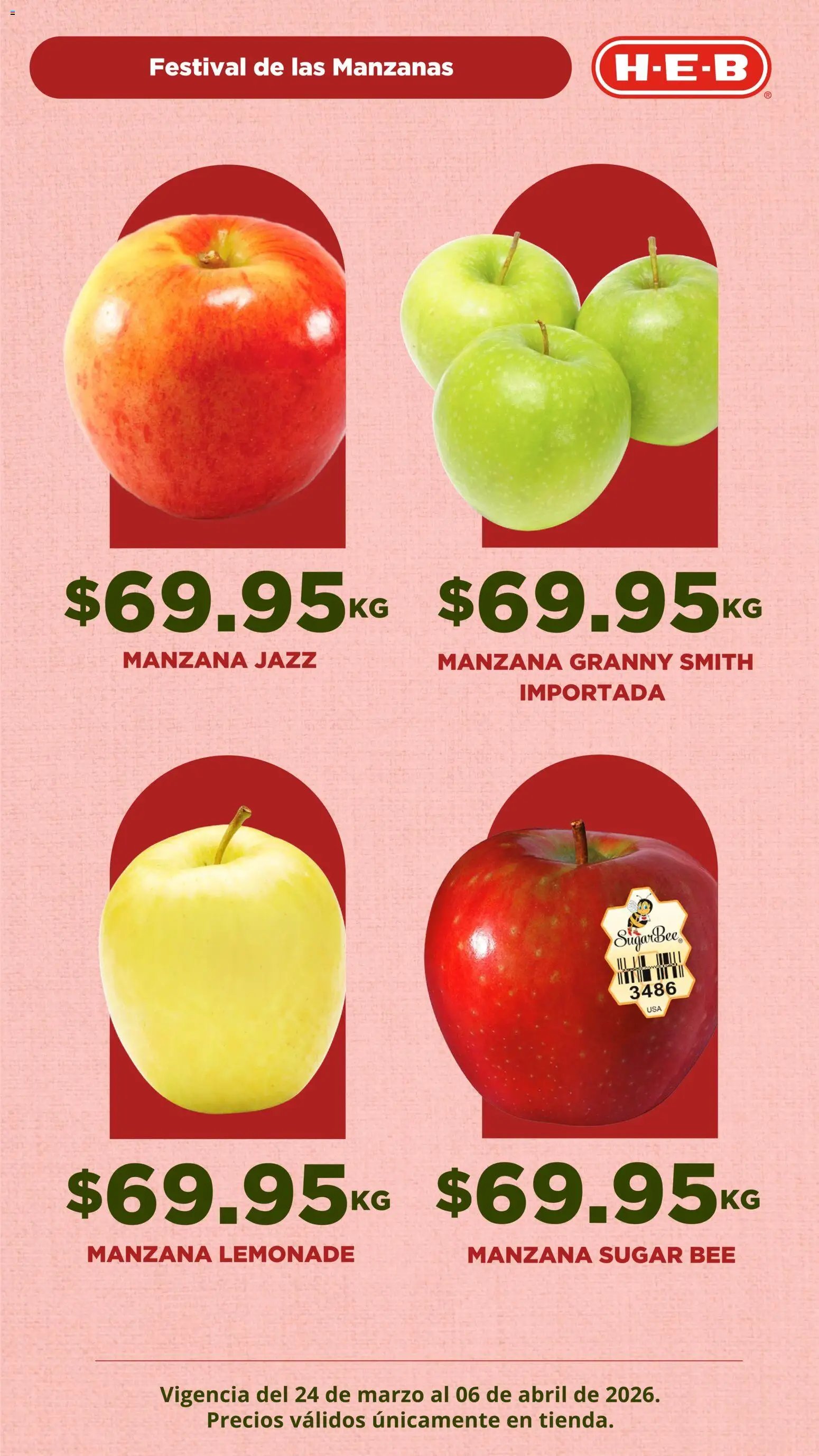 H-E-B oferta desde 24/03/2026 H-E-B folleto Festival de las Manzanas (2026-03-24 - 2026-04-06)