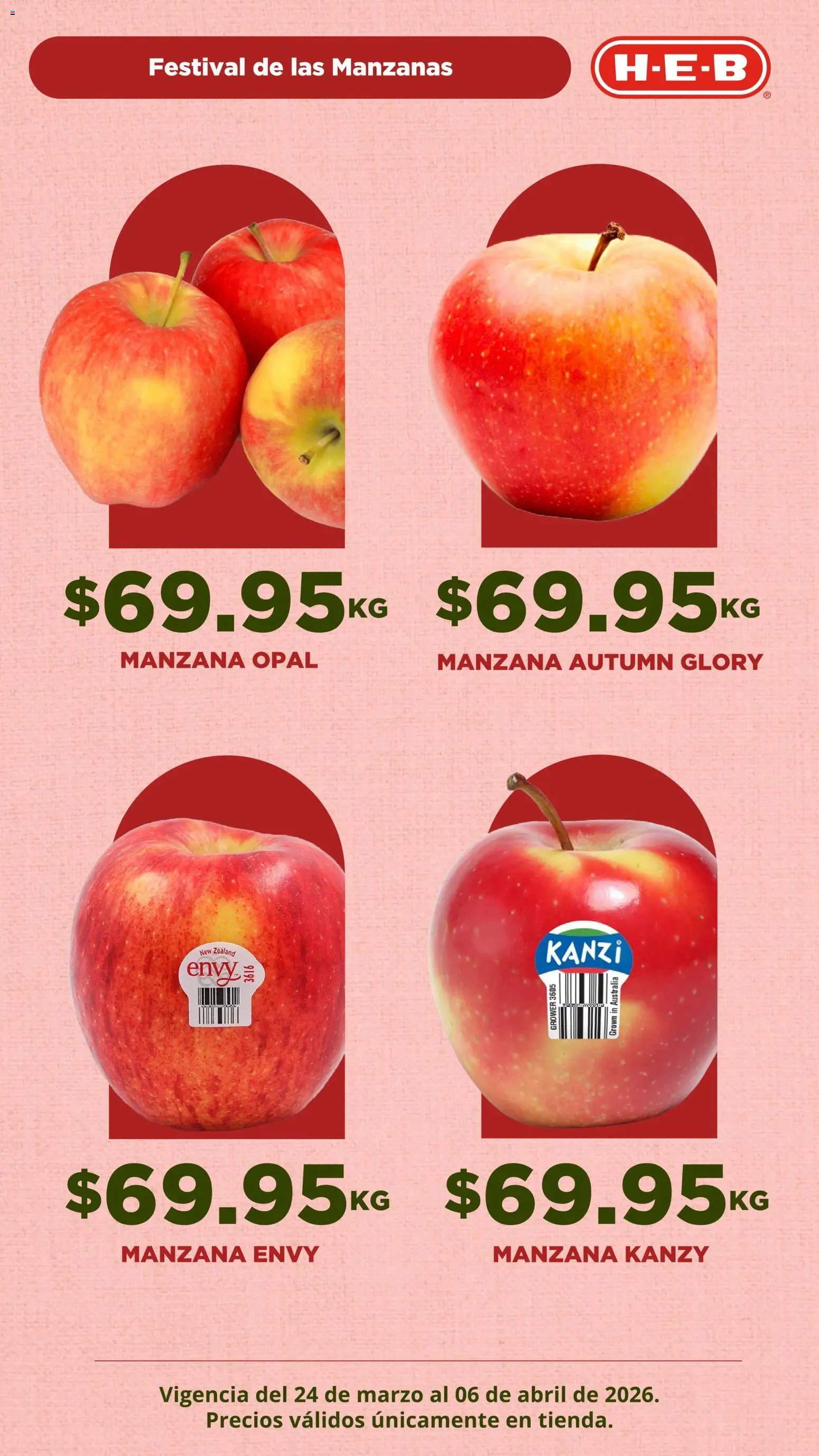 H-E-B oferta desde 24/03/2026 H-E-B folleto Festival de las Manzanas (2026-03-24 - 2026-04-06)