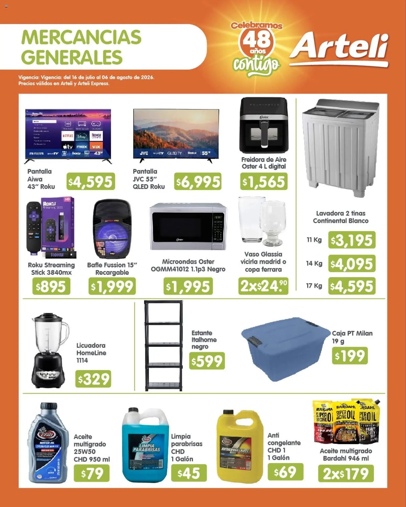 Arteli oferta desde 16/07/2026 Arteli folleto Quincenal