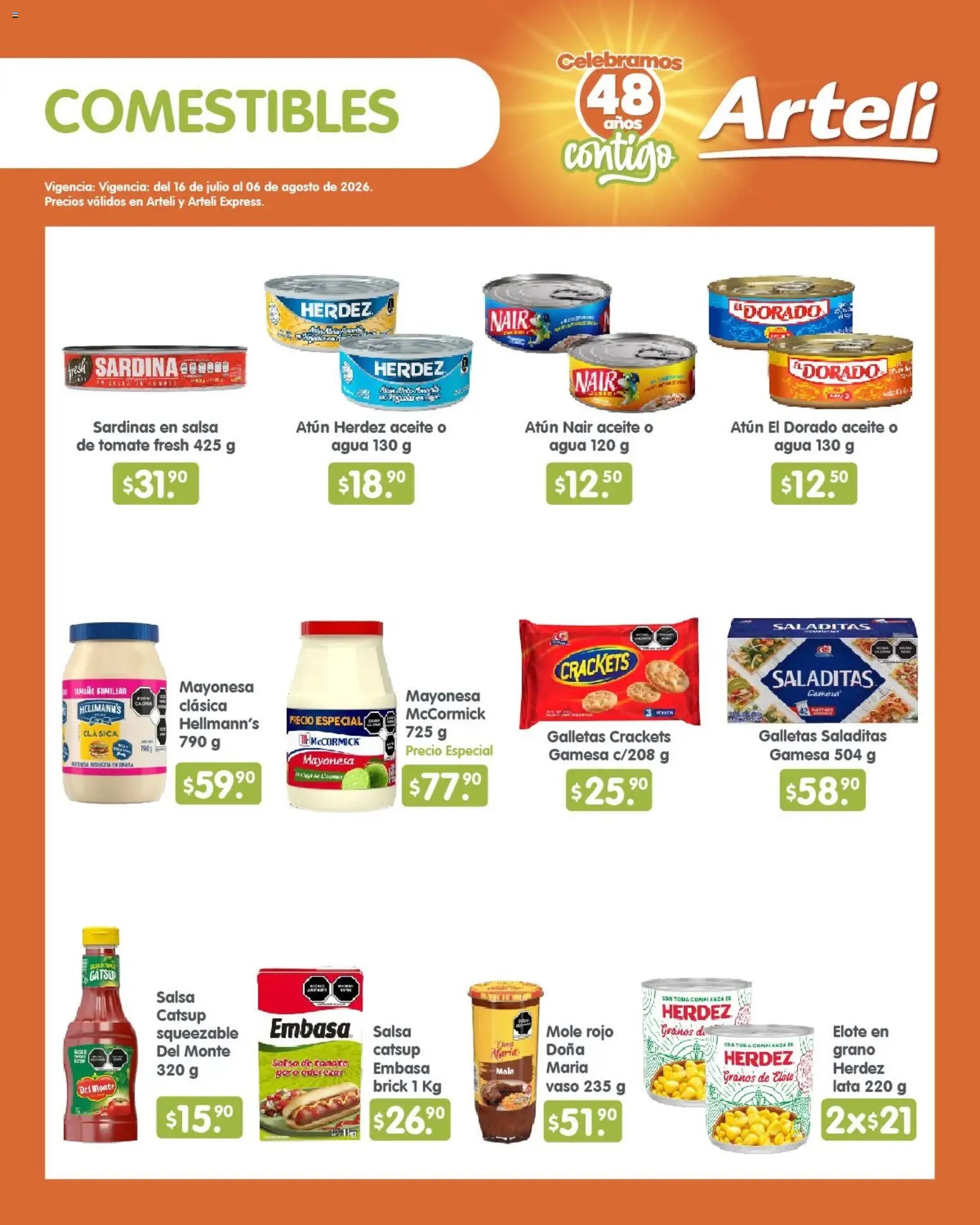Arteli oferta desde 16/07/2026 Arteli folleto Quincenal