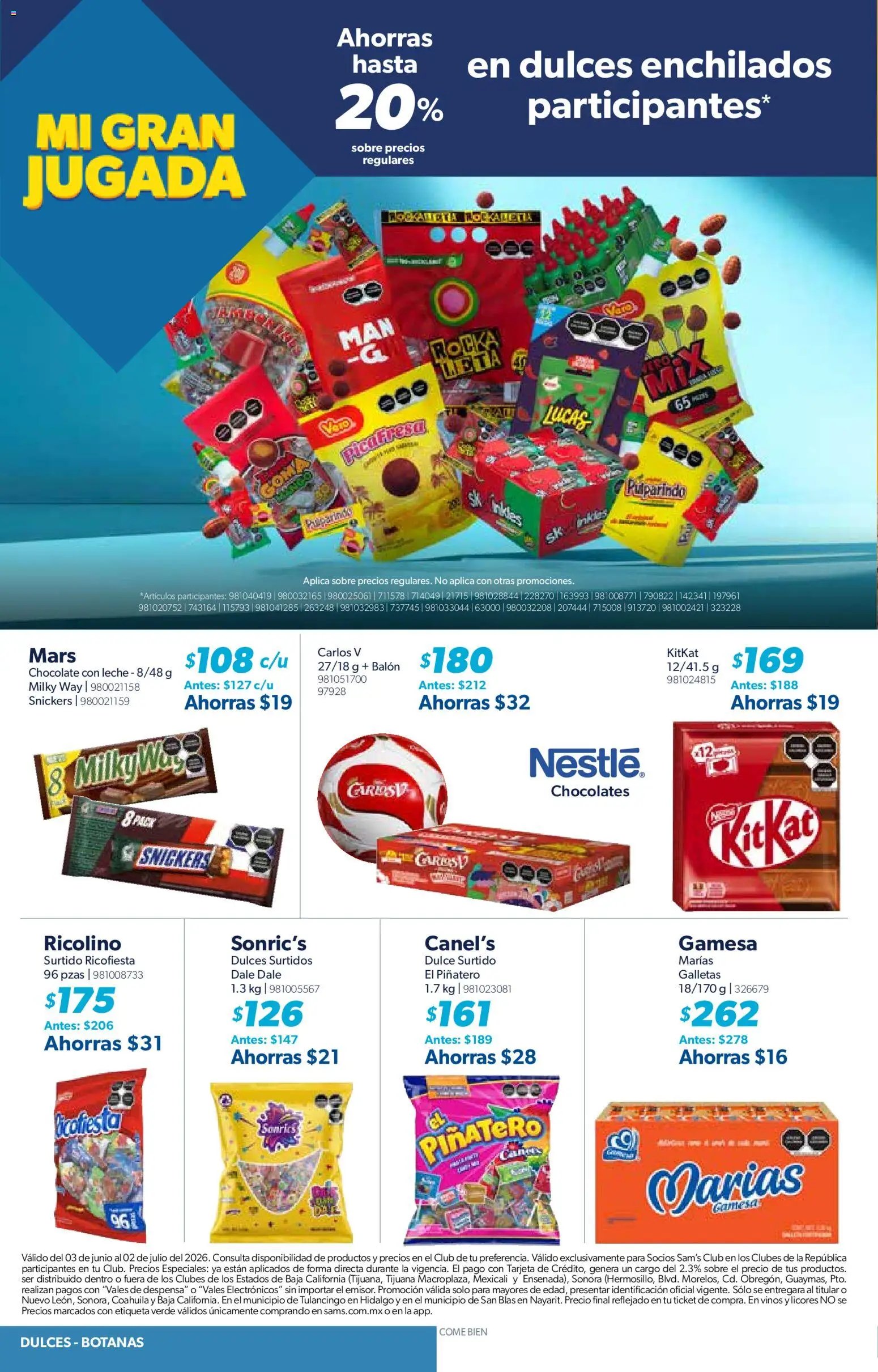 Sam's Club oferta desde 03/06/2026 Sam's Club catálogo Mi gran jugada. Es comprar productos únicos