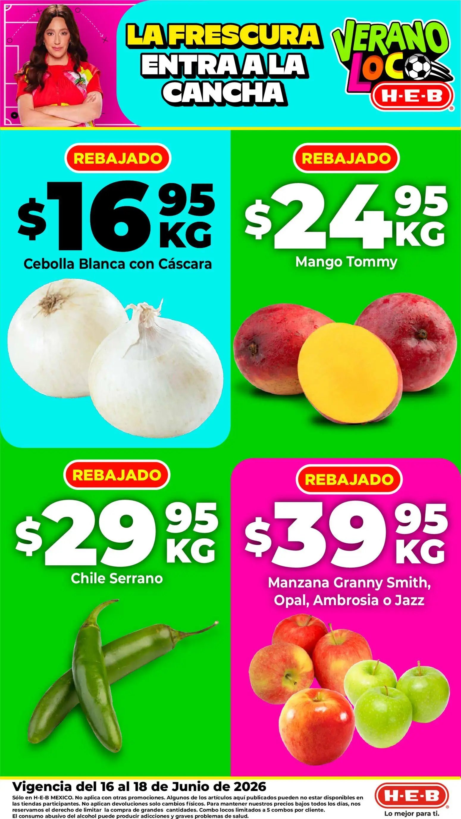 H-E-B oferta desde 16/06/2026 H-E-B folleto Fruta y venduras