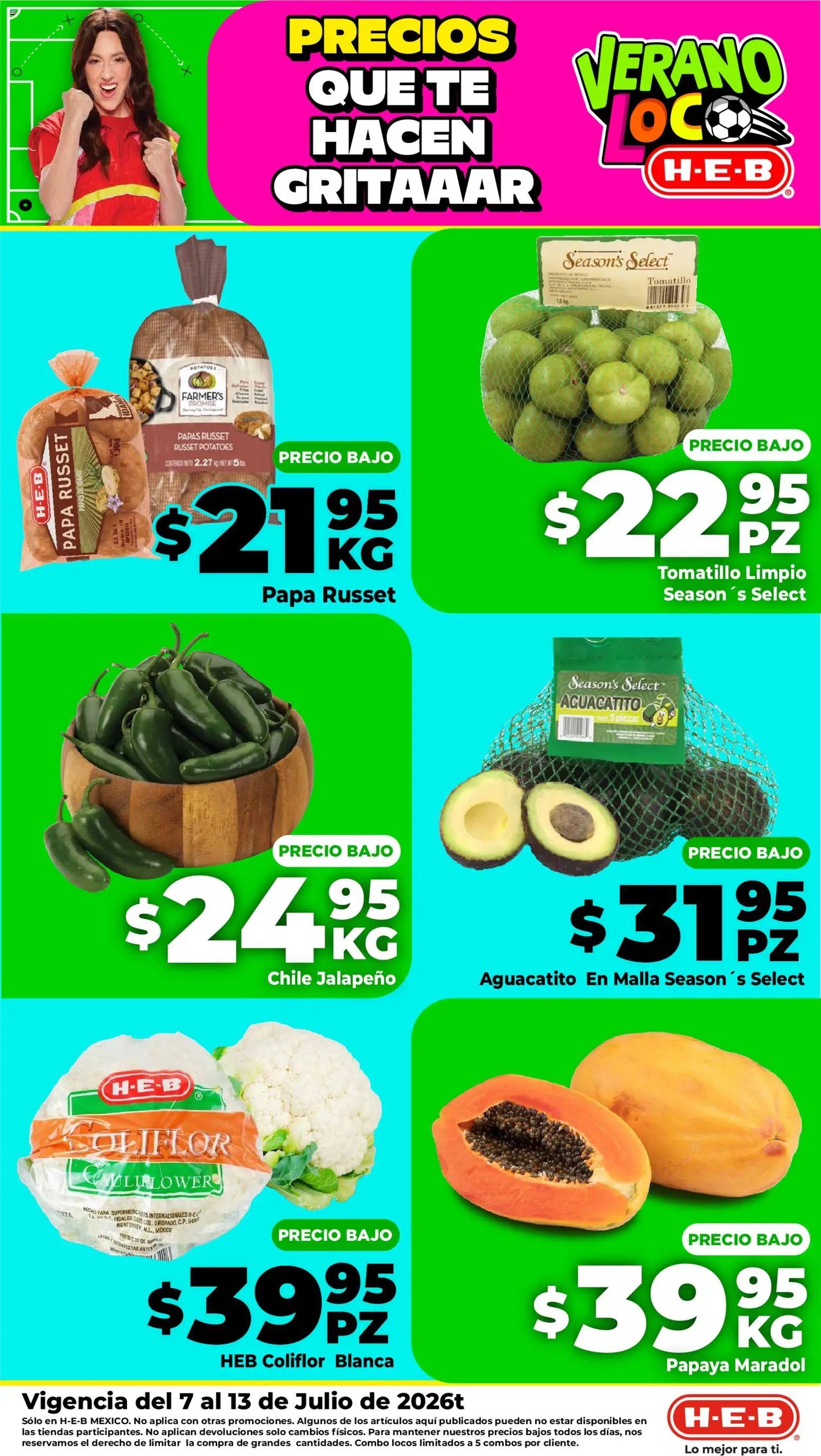 H-E-B oferta desde 07/07/2026 H-E-B folleto Fruta y venduras
