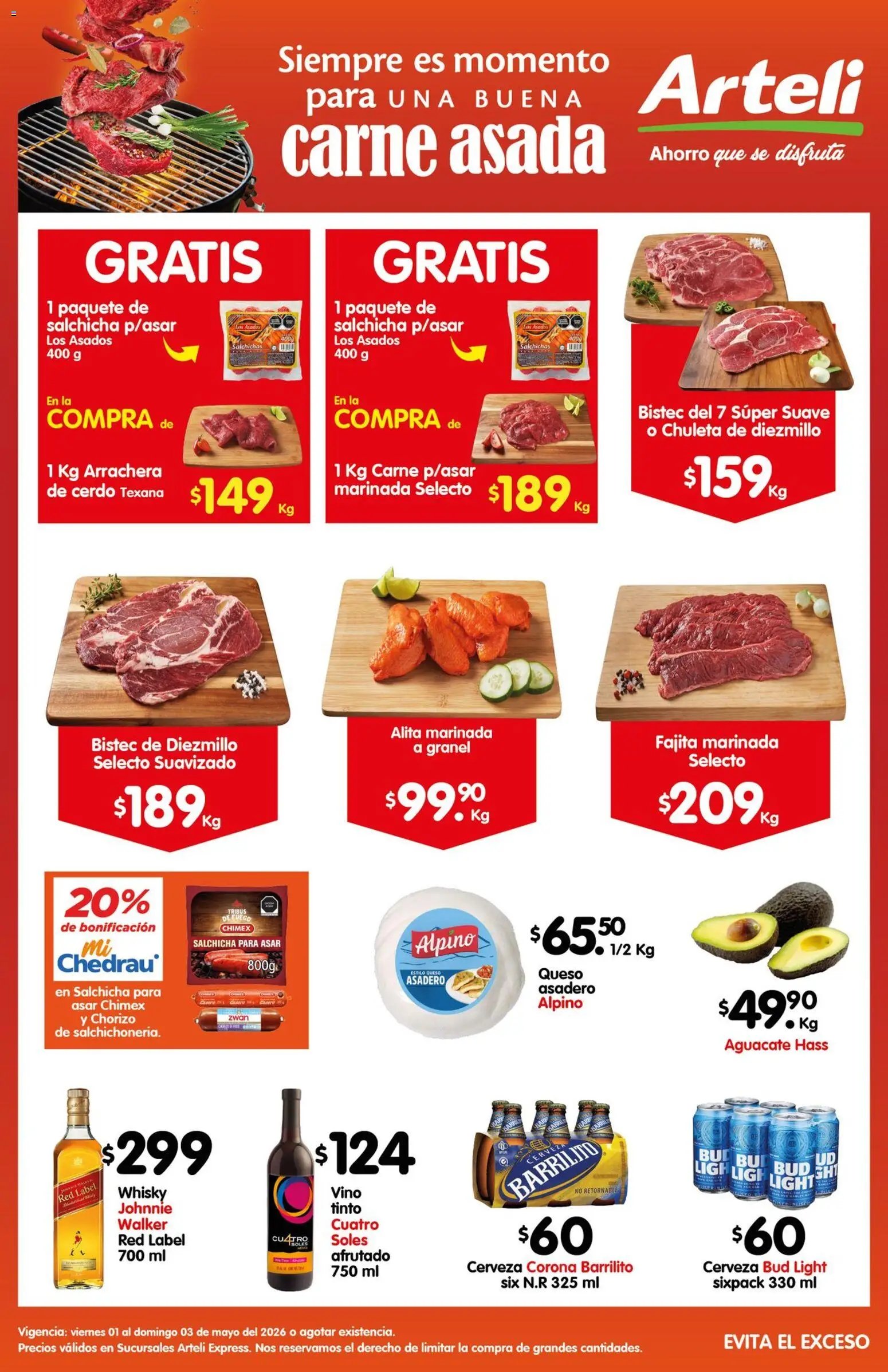 Arteli oferta desde 01/05/2026 Arteli folleto Carne Express (2026-05-01 - 2026-05-03)