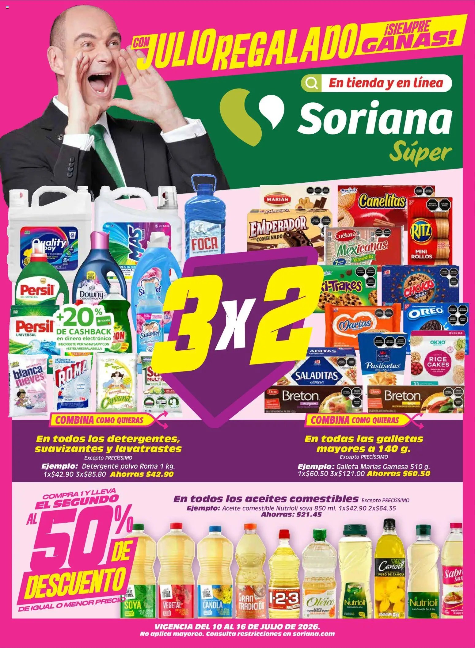 Soriana oferta desde 10/07/2026 Soriana Julio Regalado Súper Nacional