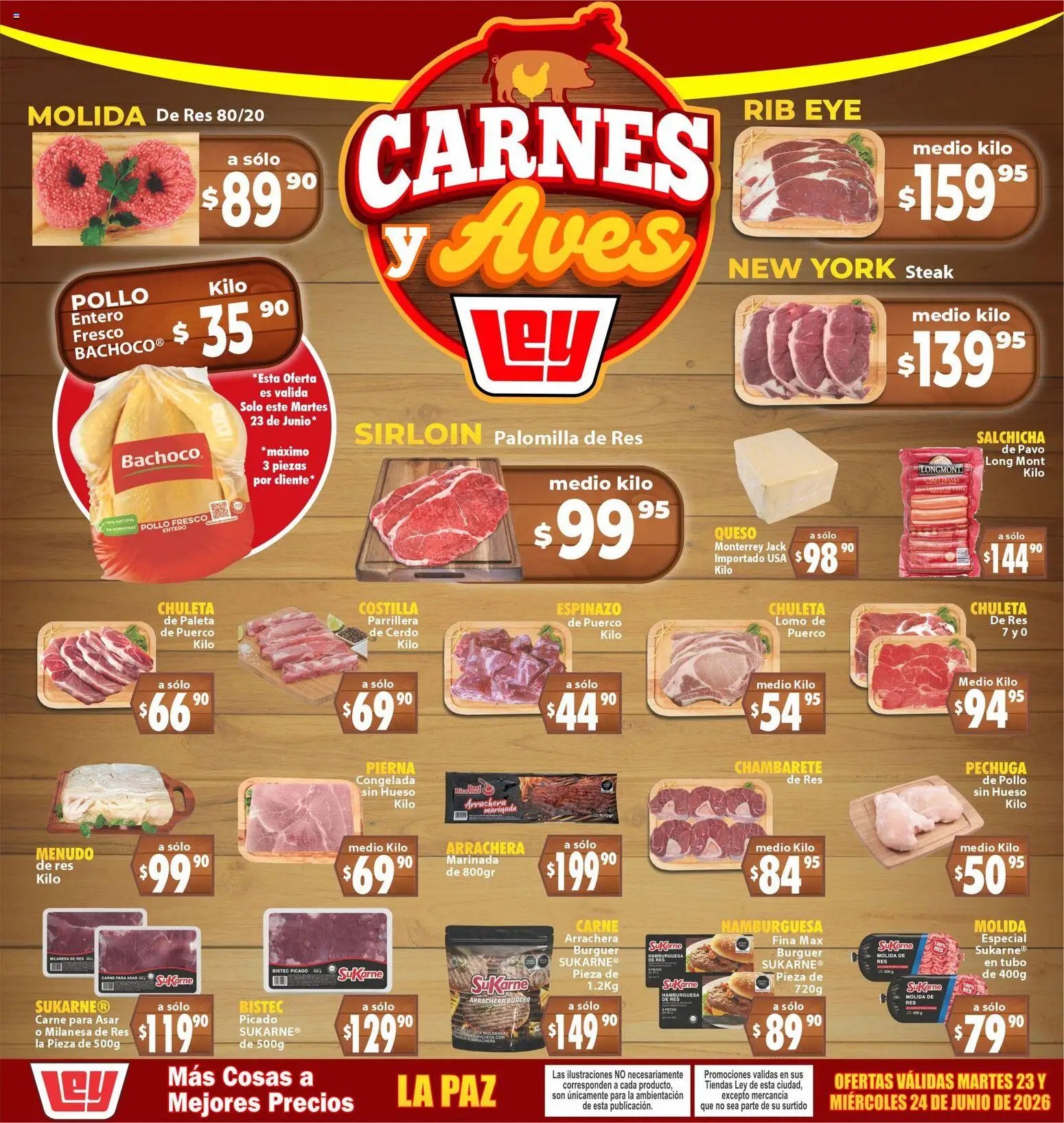 Casa Ley oferta desde 23/06/2026 Casa Ley folleto Carnes y Aves