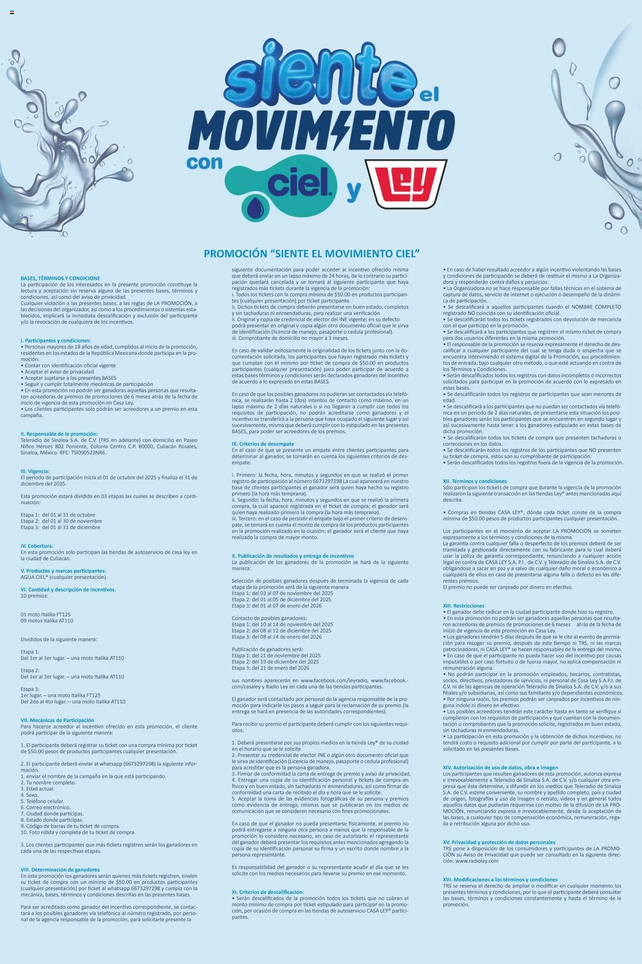 Casa Ley oferta desde 01/10/2025 Folleto Siente el movimiento ciel (2025-10-01 - 2025-12-31)