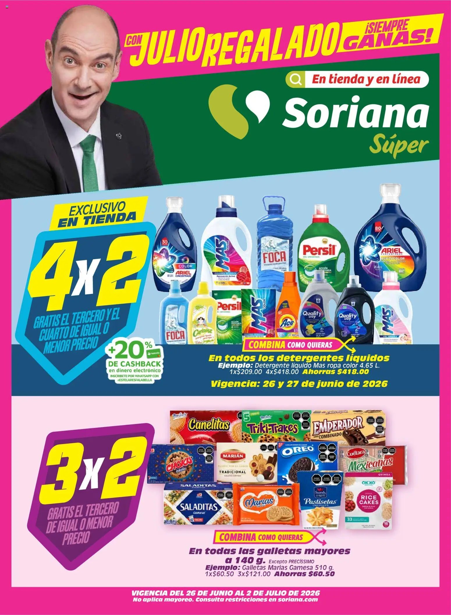 Soriana oferta desde 26/06/2026 Soriana Julio Regalado Súper Nacional