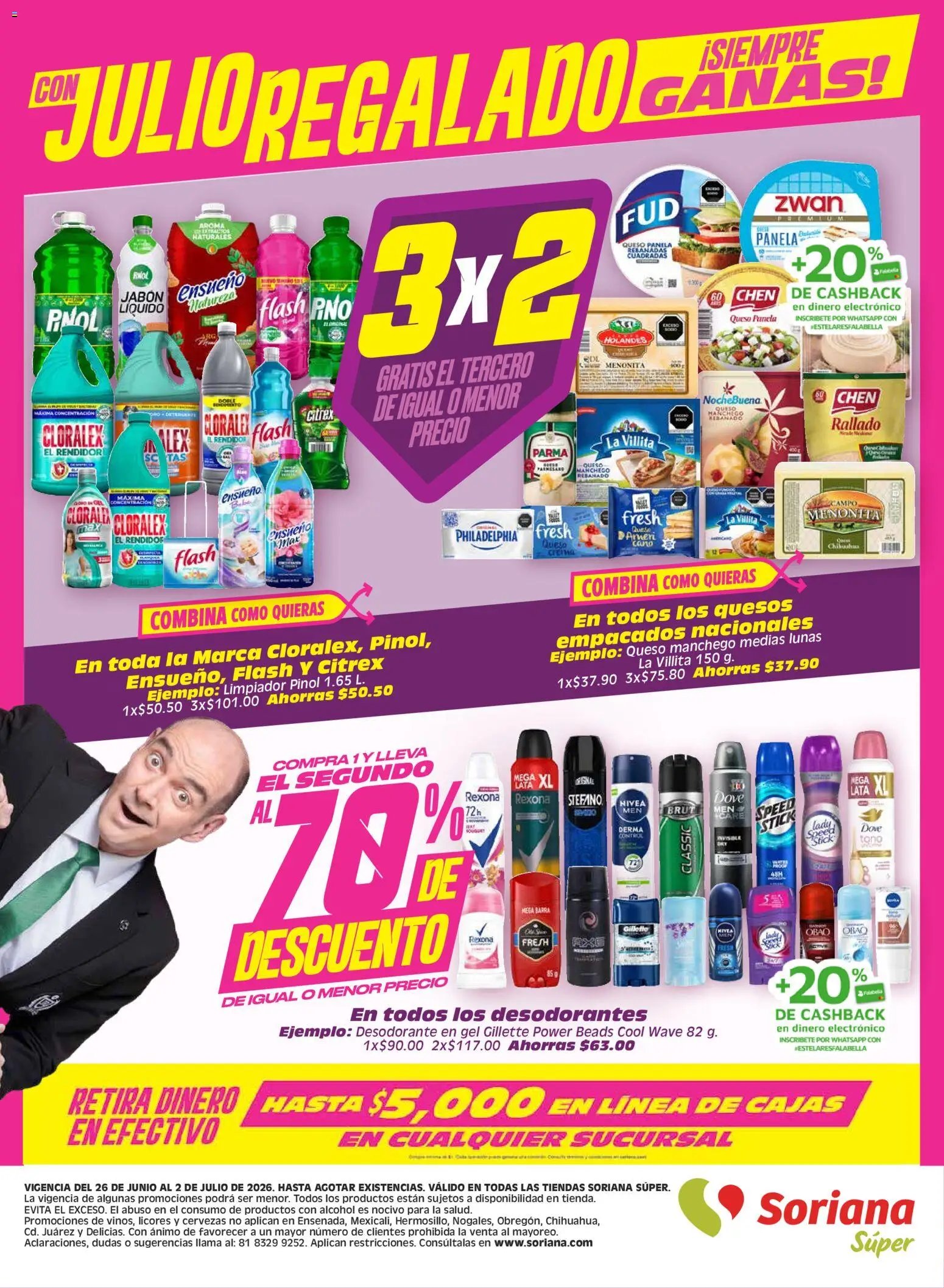Soriana oferta desde 26/06/2026 Soriana Julio Regalado Súper Nacional