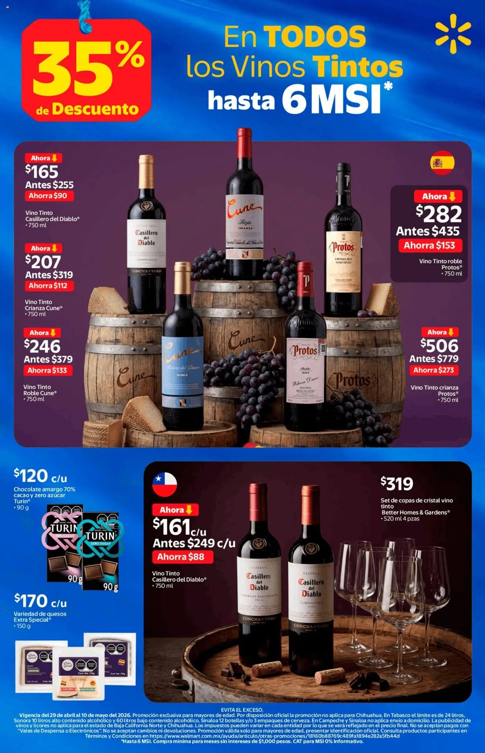 Walmart oferta desde 29/04/2026 Walmart folleto Vinos y licores con 35% de descuento (2026-04-29 - 2026-05-10)
