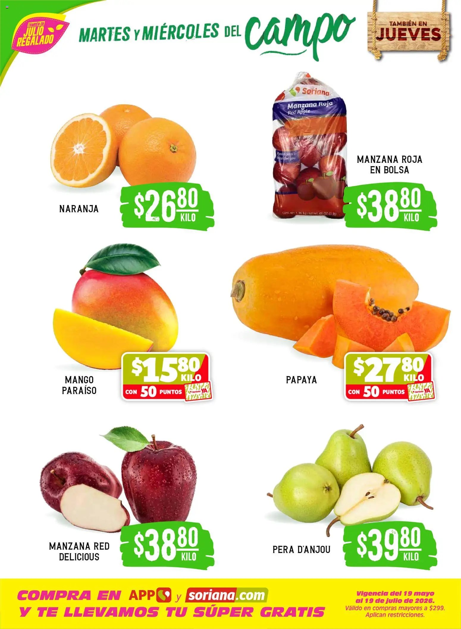 Soriana oferta desde 16/06/2026 Soriana Martes y Miércoles del Campo Súper: Tijuana, Mexicali, Ensenada, San Luis Río Colorado y Tecate