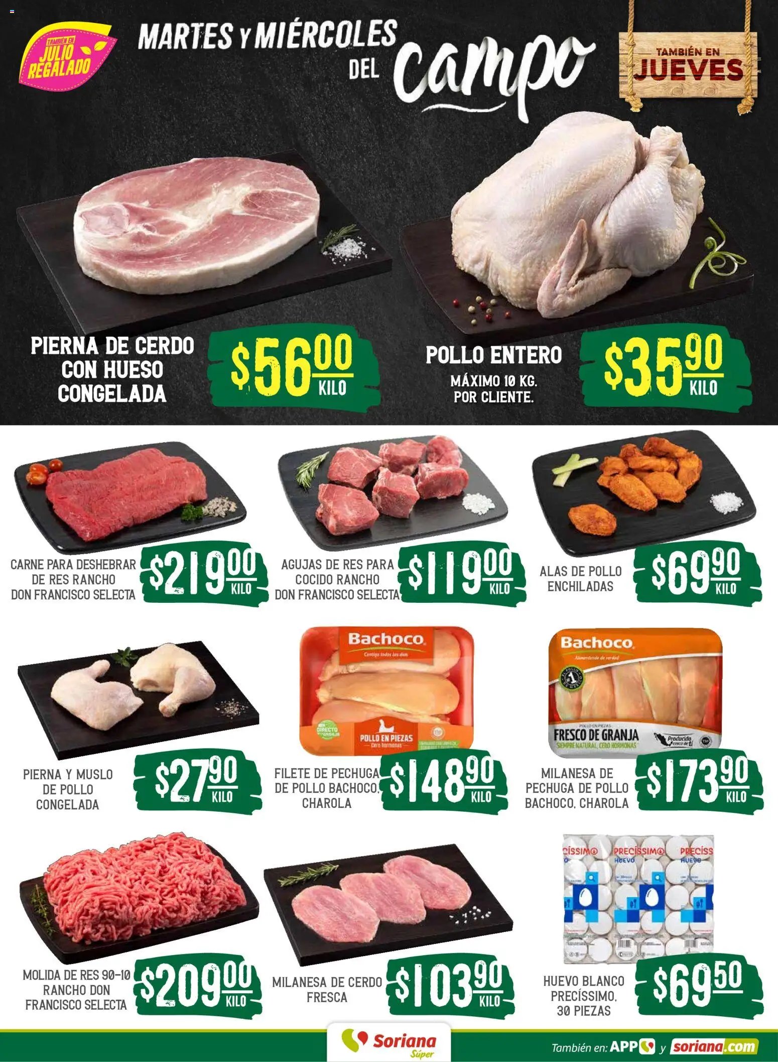 Soriana oferta desde 16/06/2026 Soriana Martes y Miércoles del Campo Súper: Tijuana, Mexicali, Ensenada, San Luis Río Colorado y Tecate