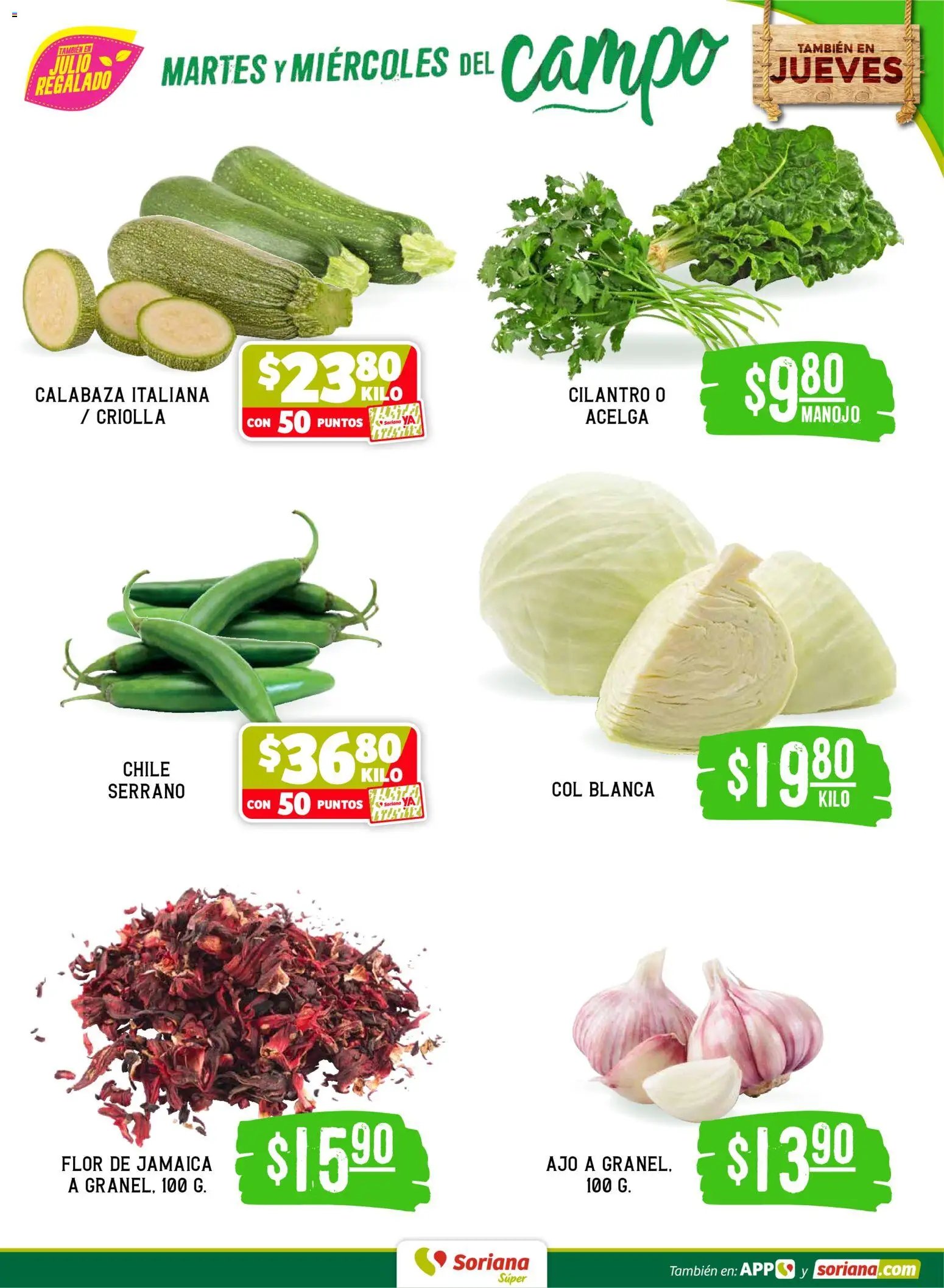 Soriana oferta desde 16/06/2026 Soriana Martes y Miércoles del Campo Súper: Tamaulipas (excepto Cd. Victoria y Tampico)