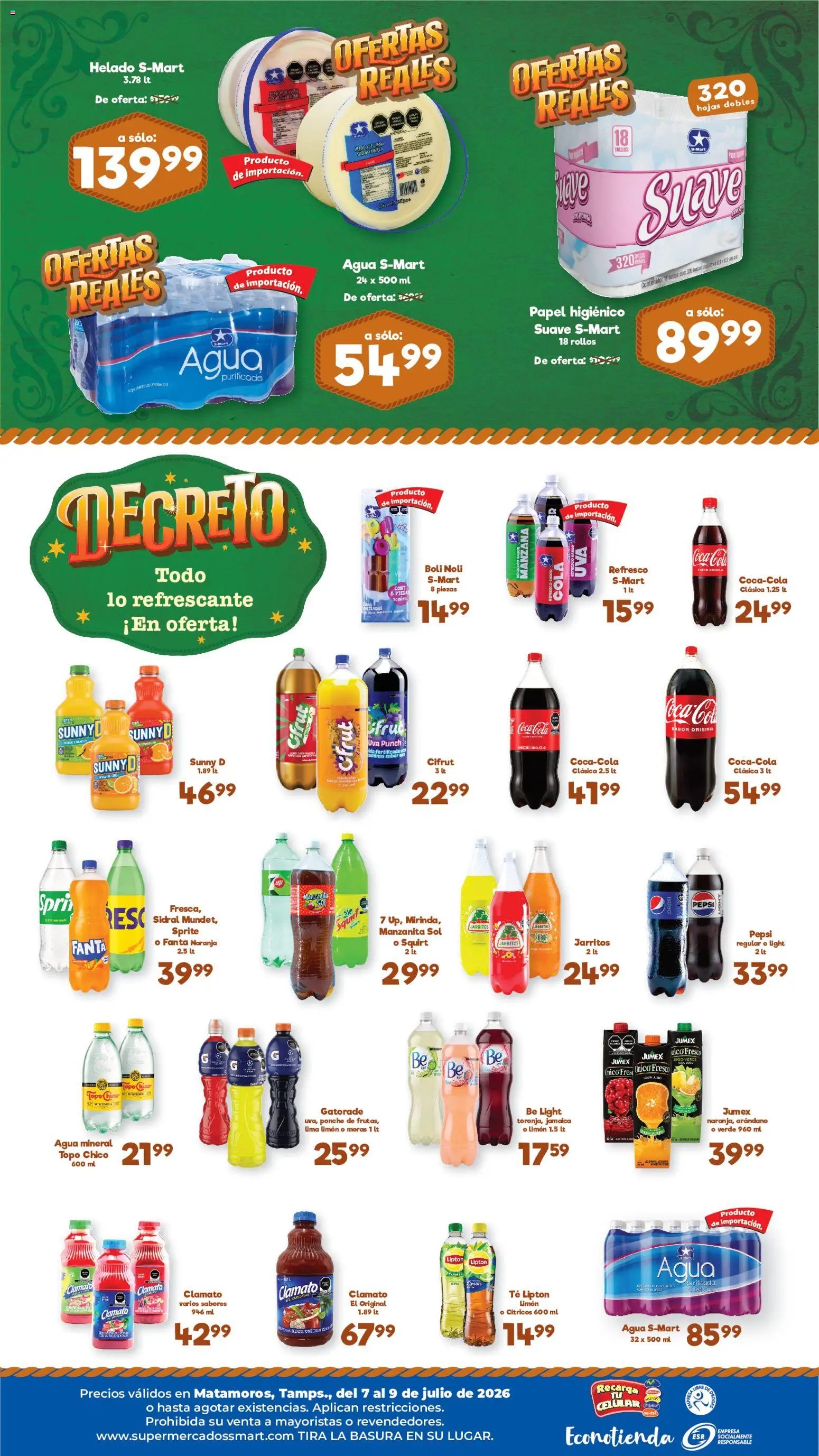 S-Mart oferta desde 07/07/2026 S-Mart folleto Ofertas de feria Matamoros