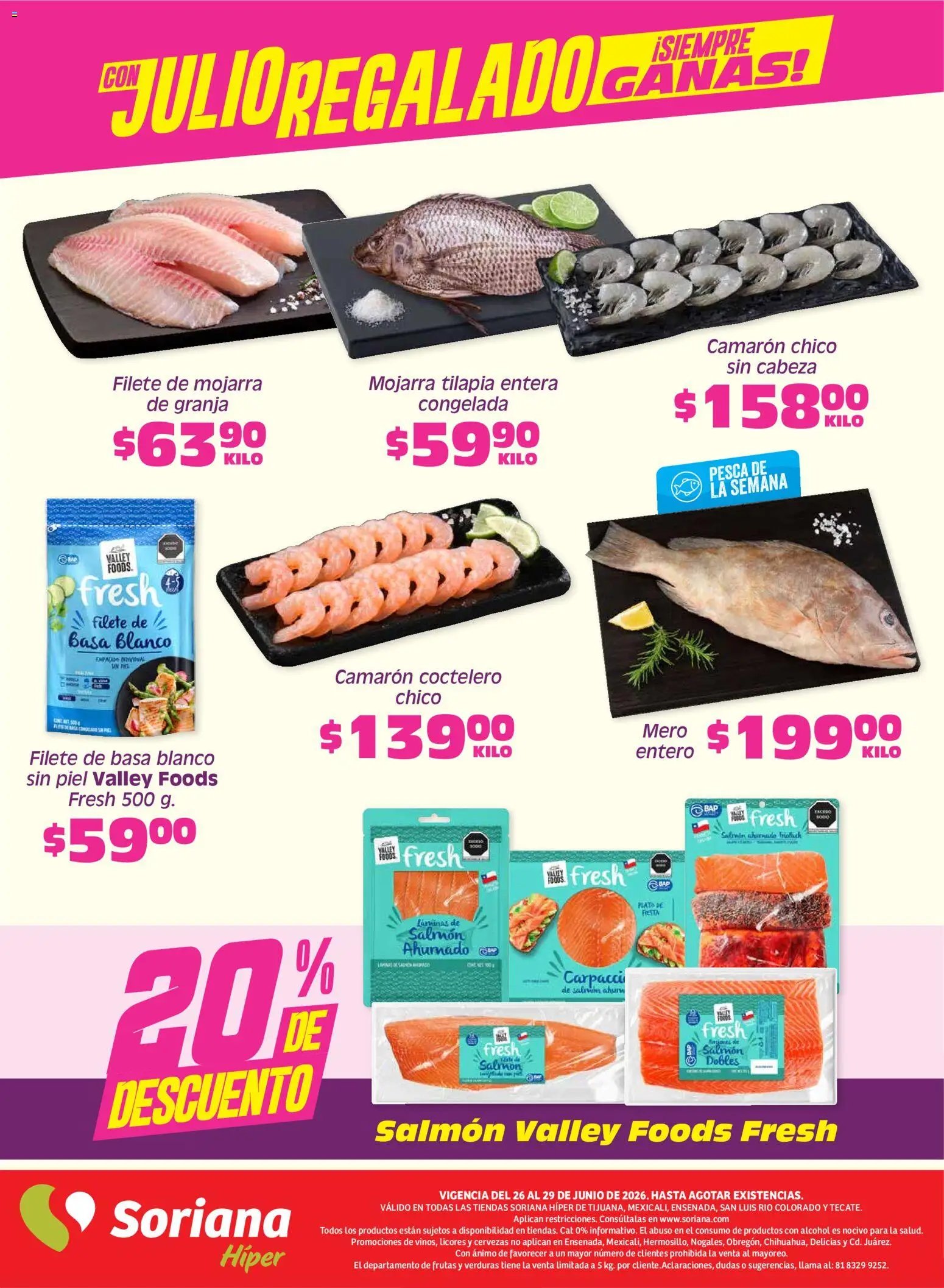 Soriana oferta desde 26/06/2026 Soriana Fin de Semana Híper: Tijuana, Mexicali, Ensenada, San Luis Río Colorado y Tecate