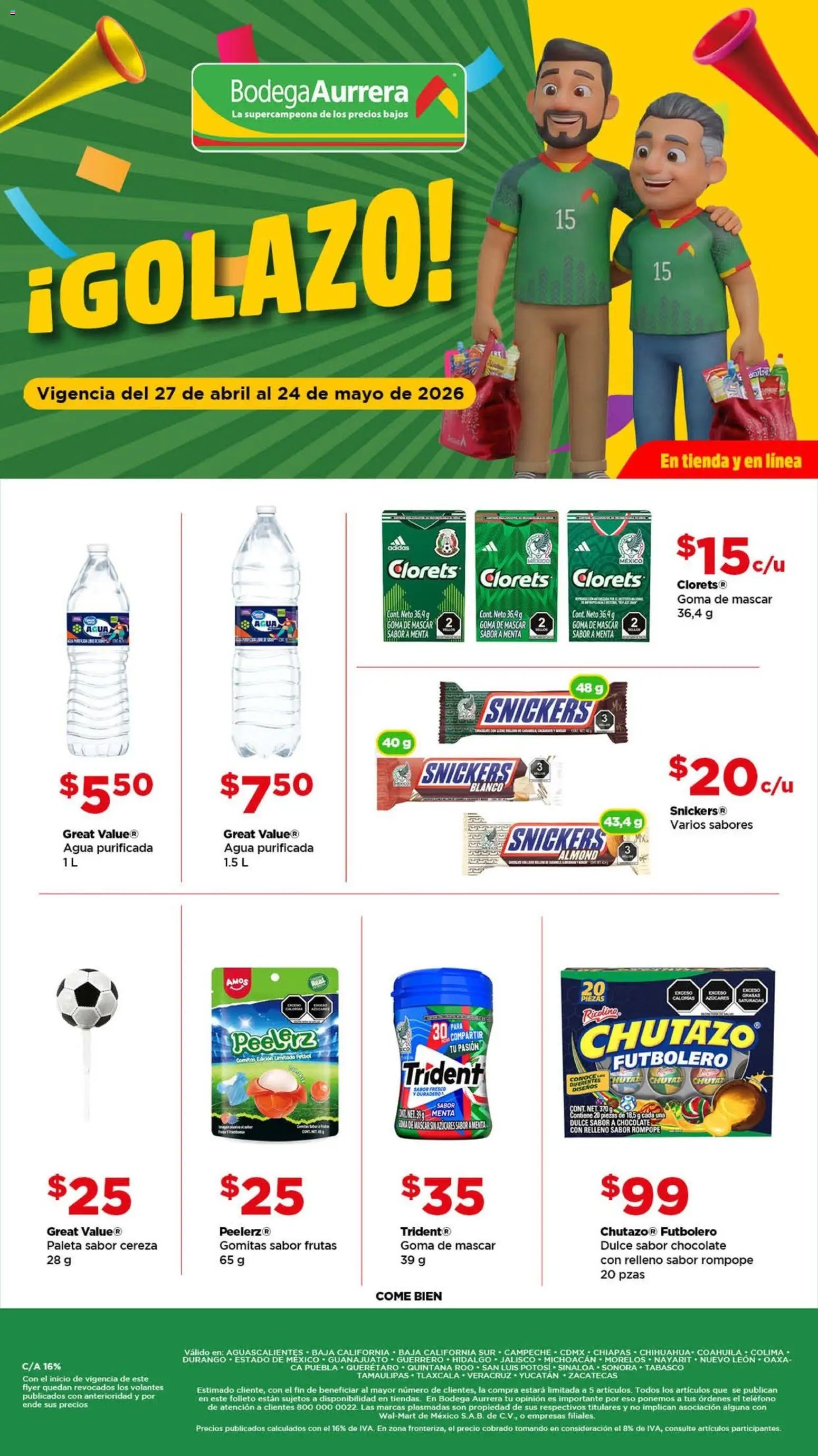 Bodega Aurrerá oferta desde 27/04/2026 Bodega Aurrerá folleto Golazo (2026-04-27 - 2026-05-24)