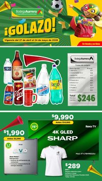 Bodega Aurrerá oferta desde 27/04/2026 Bodega Aurrerá folleto Golazo (2026-04-27 - 2026-05-24)