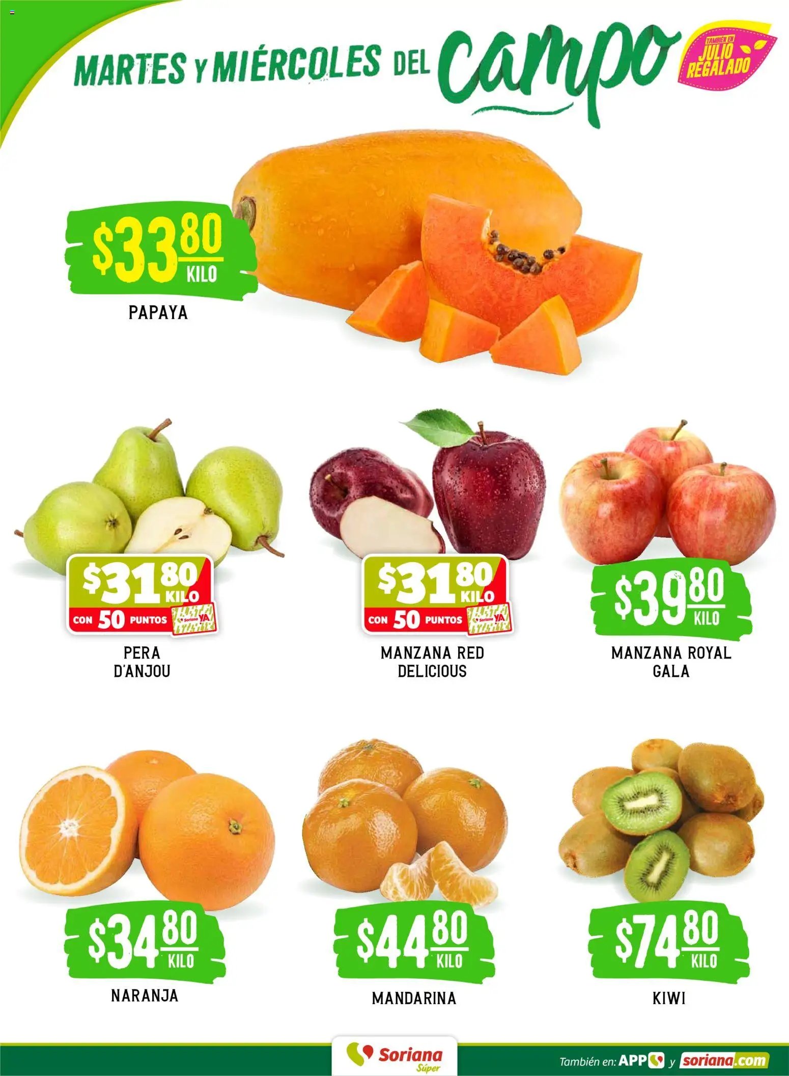 Soriana oferta desde 14/07/2026 Soriana Martes y Miércoles del Campo Súper: BCS, Son y Sin