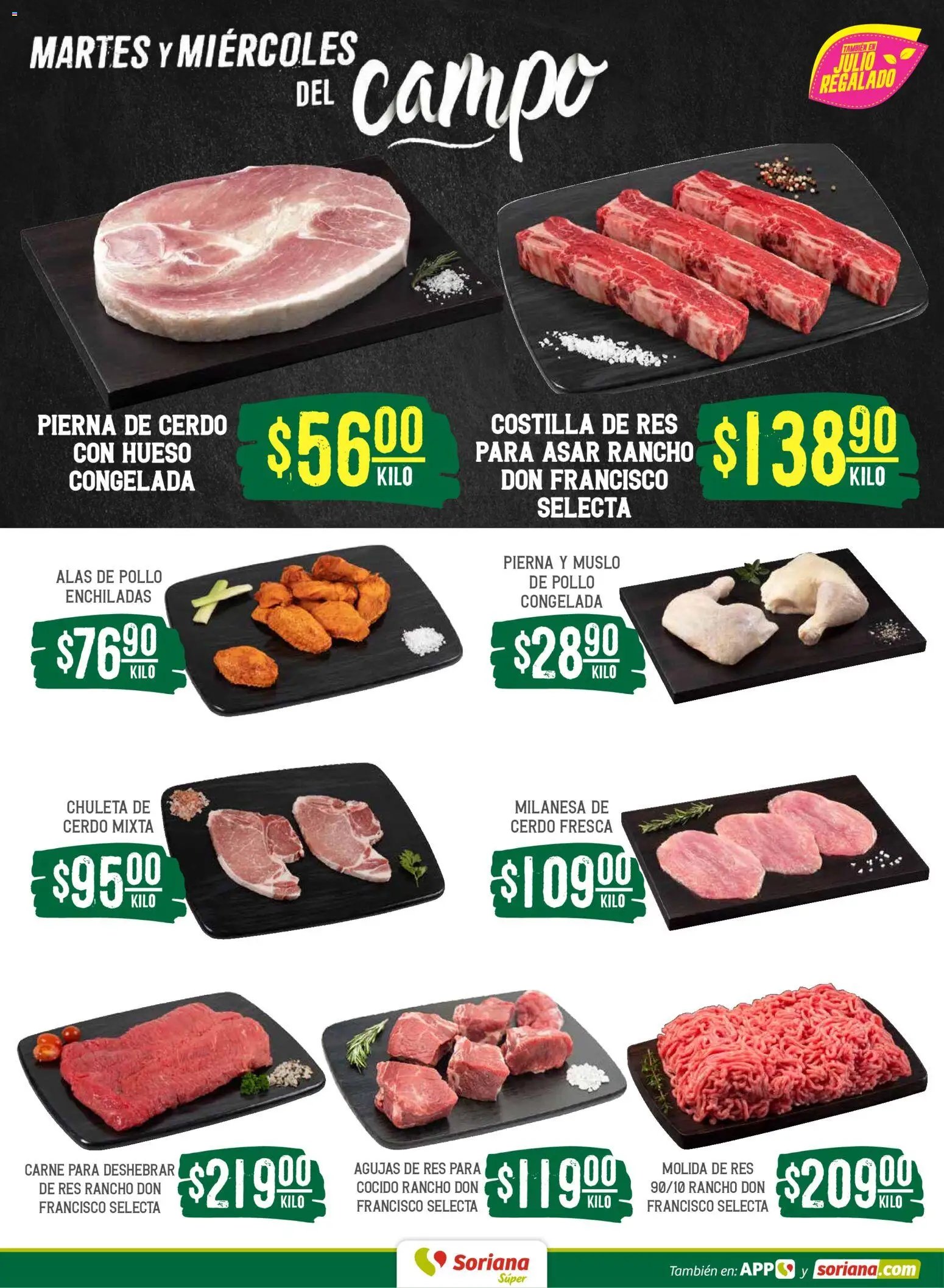 Soriana oferta desde 14/07/2026 Soriana Martes y Miércoles del Campo Súper: BCS, Son y Sin