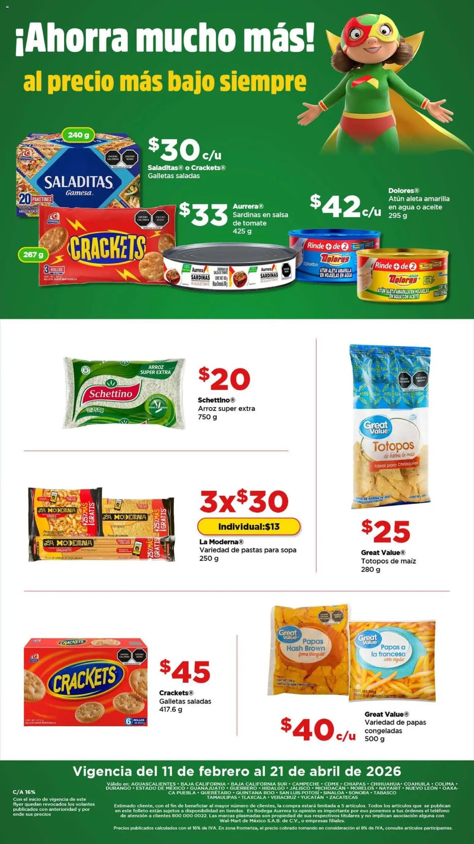 Bodega Aurrerá oferta desde 11/02/2026 Folleto Aquí sí te alcanza para la cuaresma (2026-02-11 - 2026-04-21)