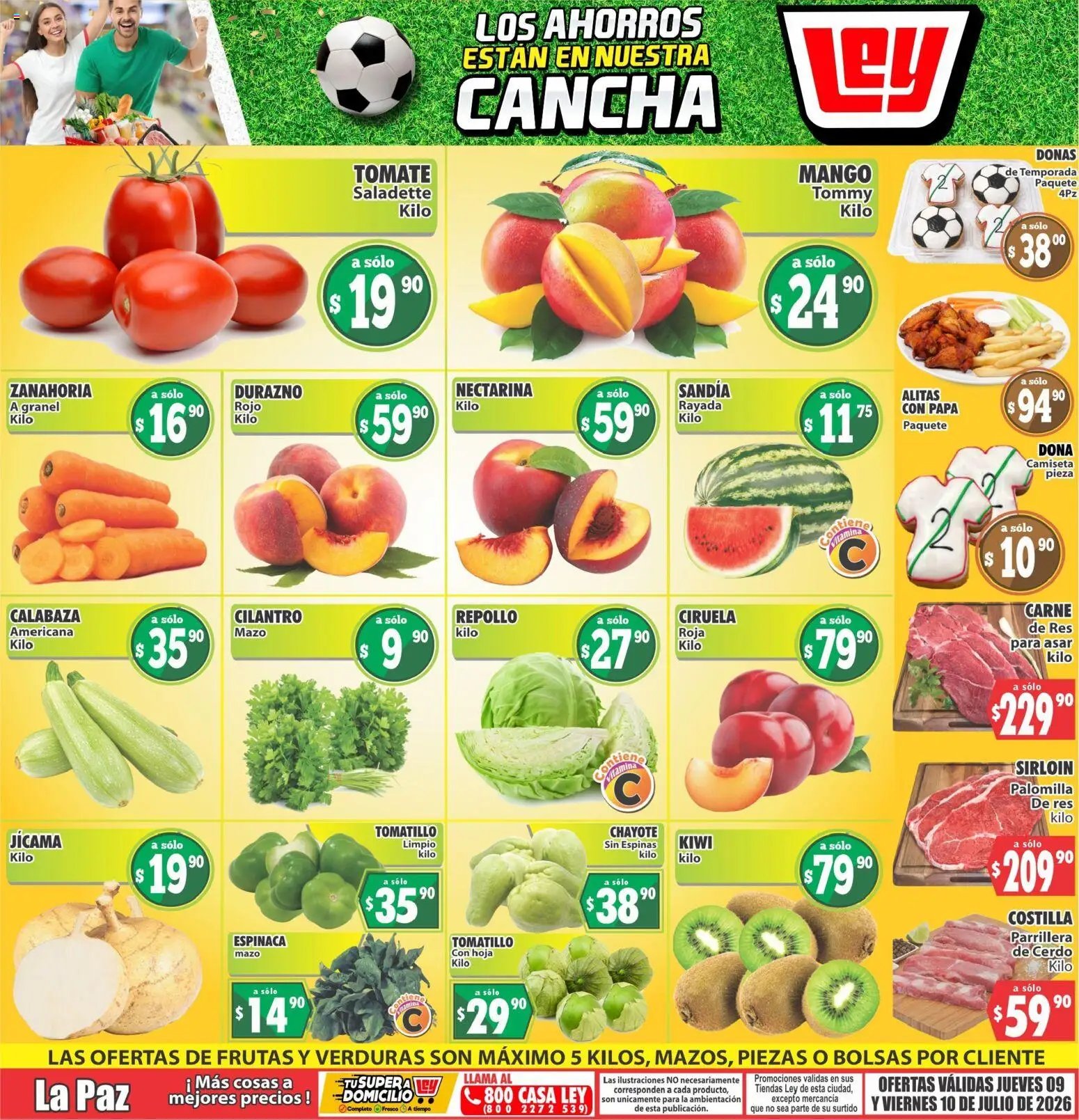 Casa Ley oferta desde 09/07/2026 Casa Ley folleto Las ofertas de frutas y verdunas