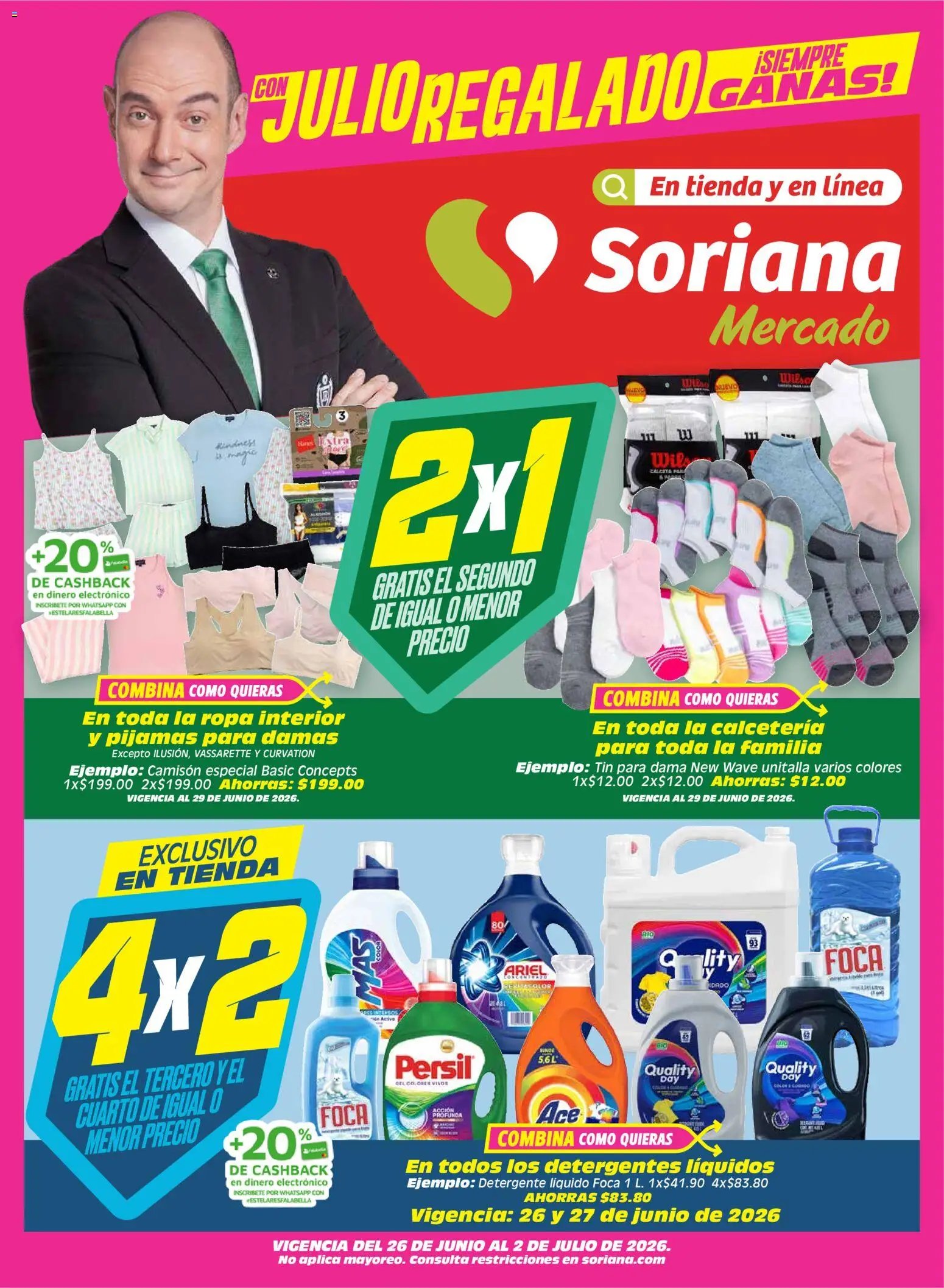 Soriana oferta desde 26/06/2026 Soriana Julio Regalado Mercado Nacional