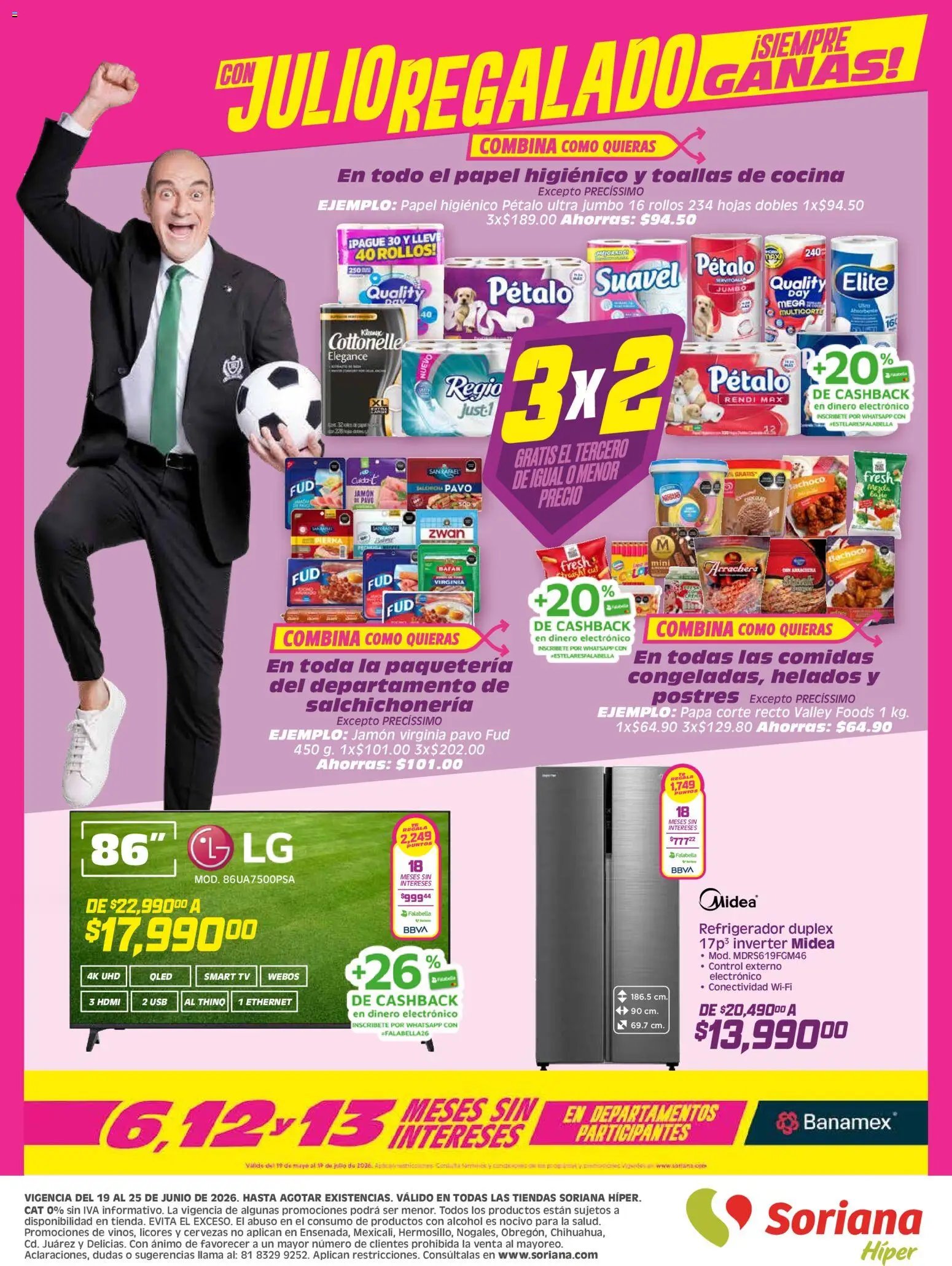 Soriana oferta desde 19/06/2026 Soriana Julio Regalado Híper Nacional