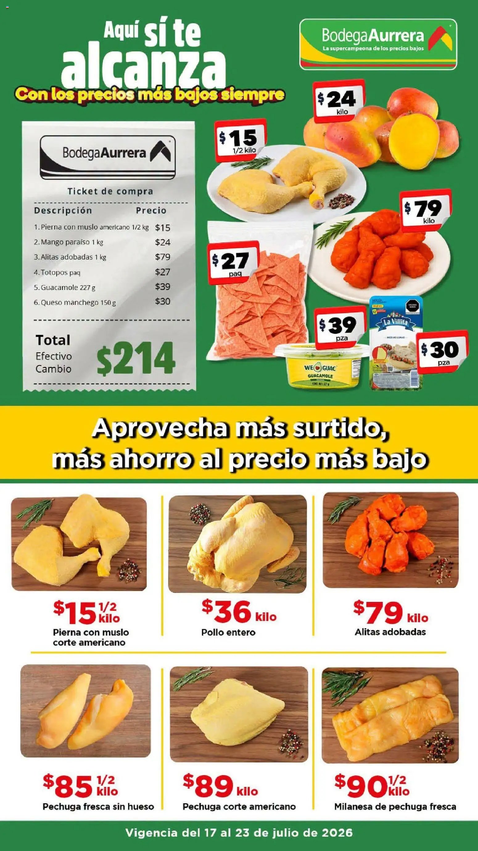 Bodega Aurrerá oferta desde 17/07/2026 Bodega Aurrerá folleto Aprovecha más surtido