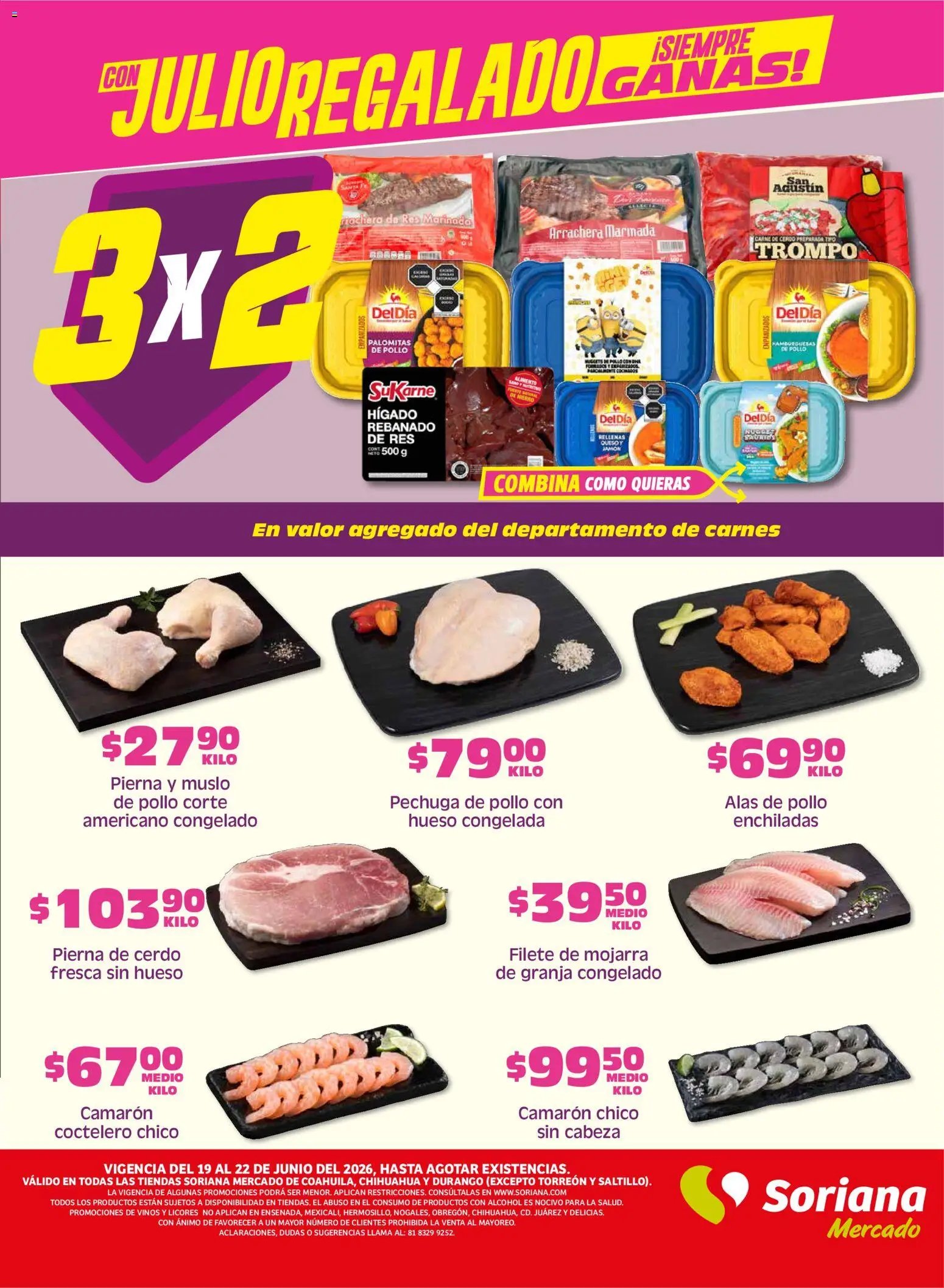 Soriana oferta desde 19/06/2026 Soriana Fin de Semana Mercado: Coah, Chih y Dur