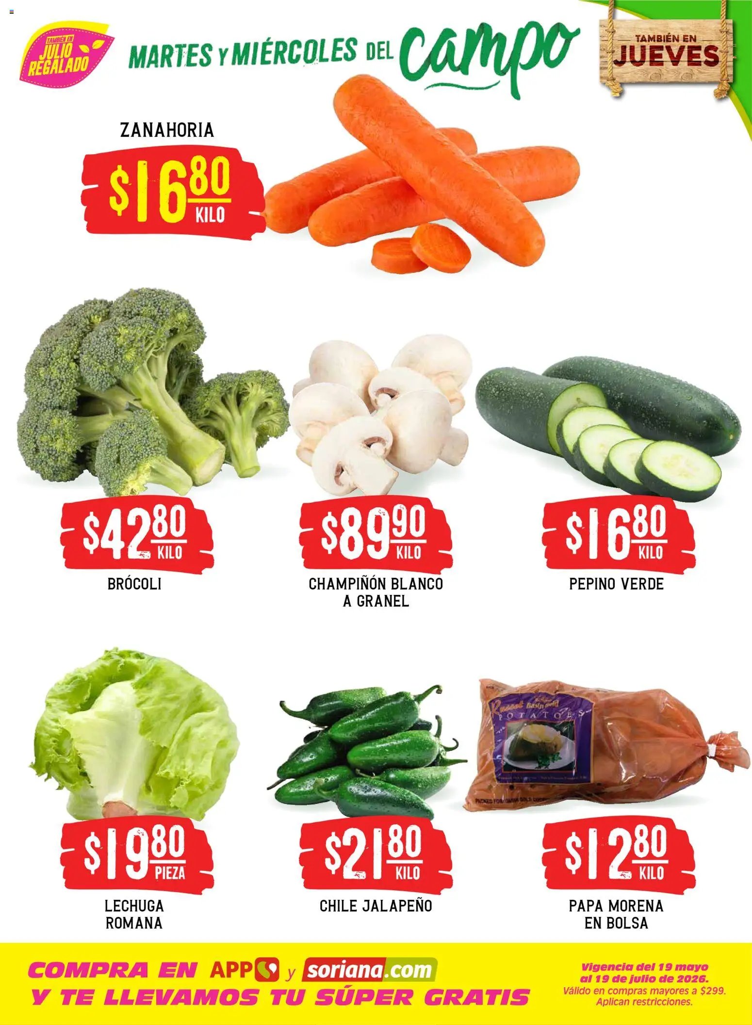 Soriana oferta desde 07/07/2026 Soriana Martes y Miércoles del Campo Híper: Saltillo y Torreón