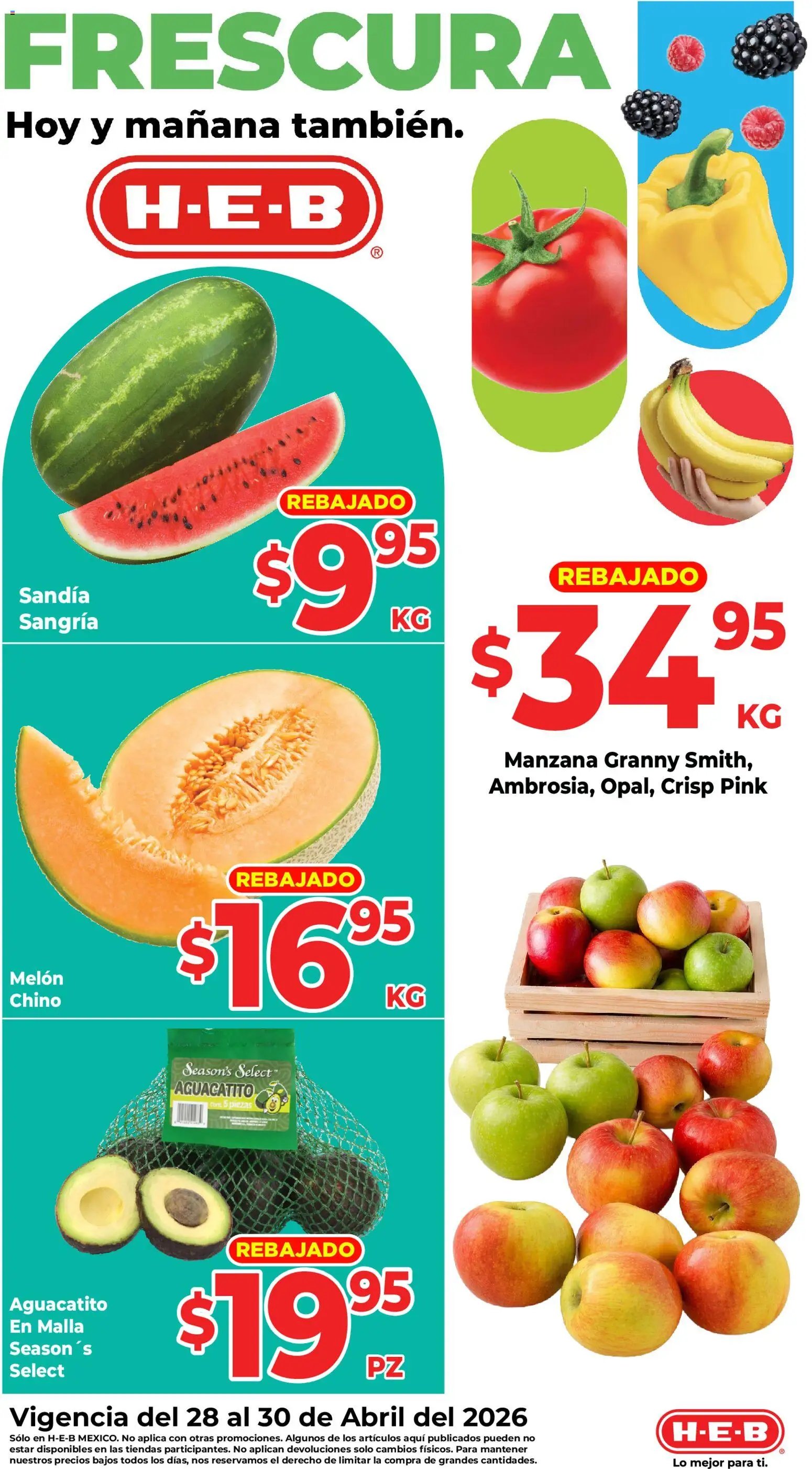 H-E-B oferta desde 28/04/2026 H-E-B folleto Fruta y venduras (2026-04-28 - 2026-05-04)