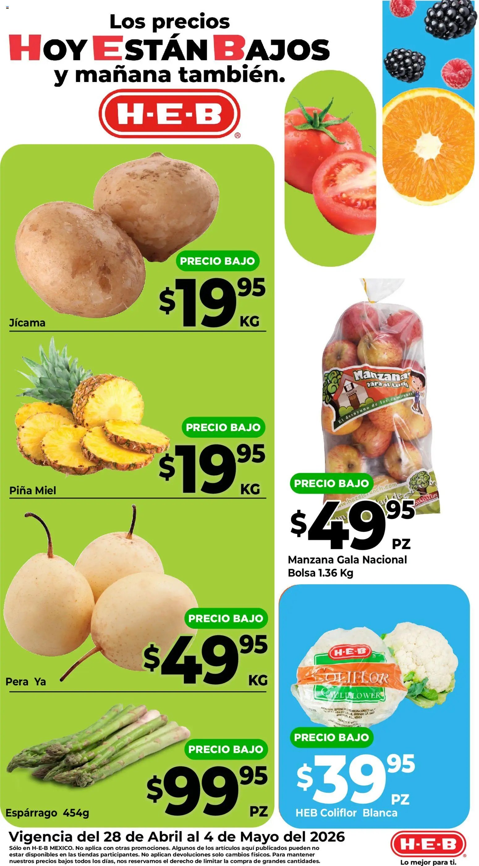H-E-B oferta desde 28/04/2026 H-E-B folleto Fruta y venduras (2026-04-28 - 2026-05-04)