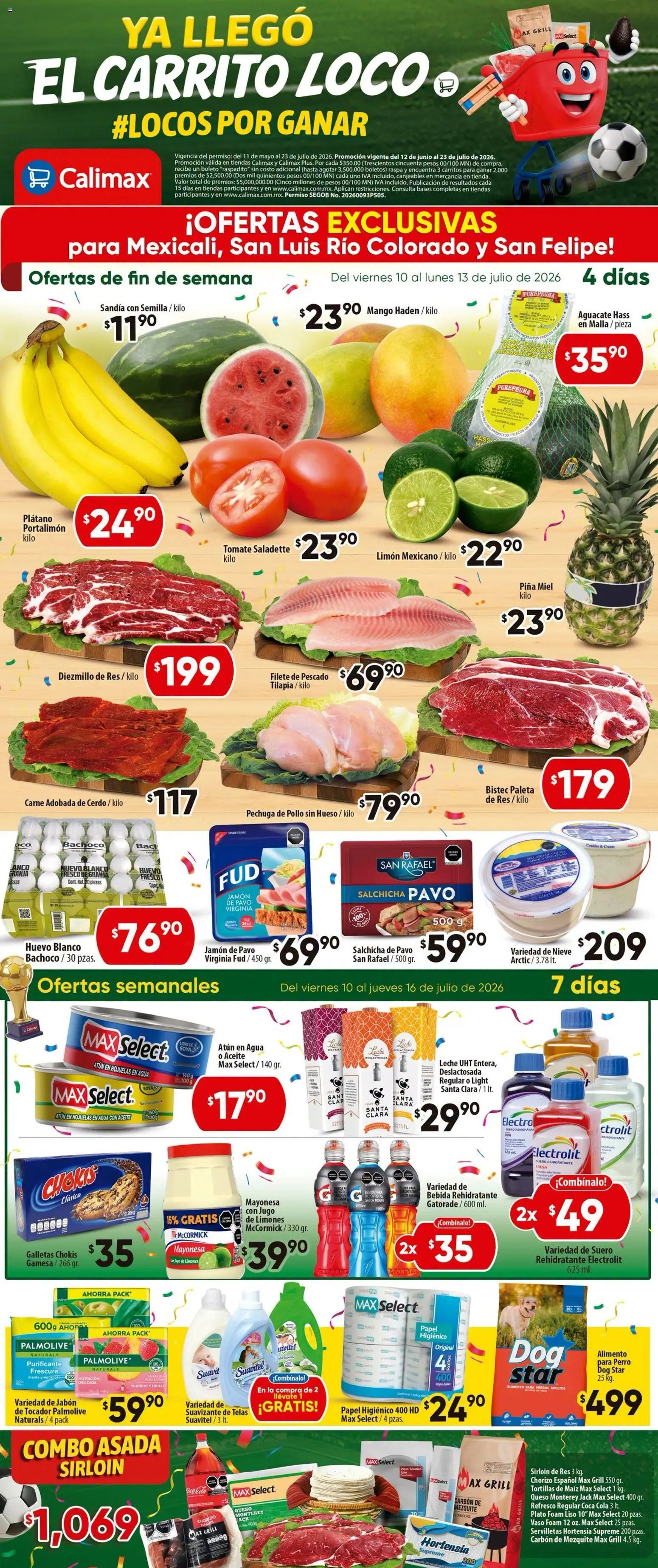 Calimax oferta desde 10/07/2026 Calimax folleto Mexicali y SLRC