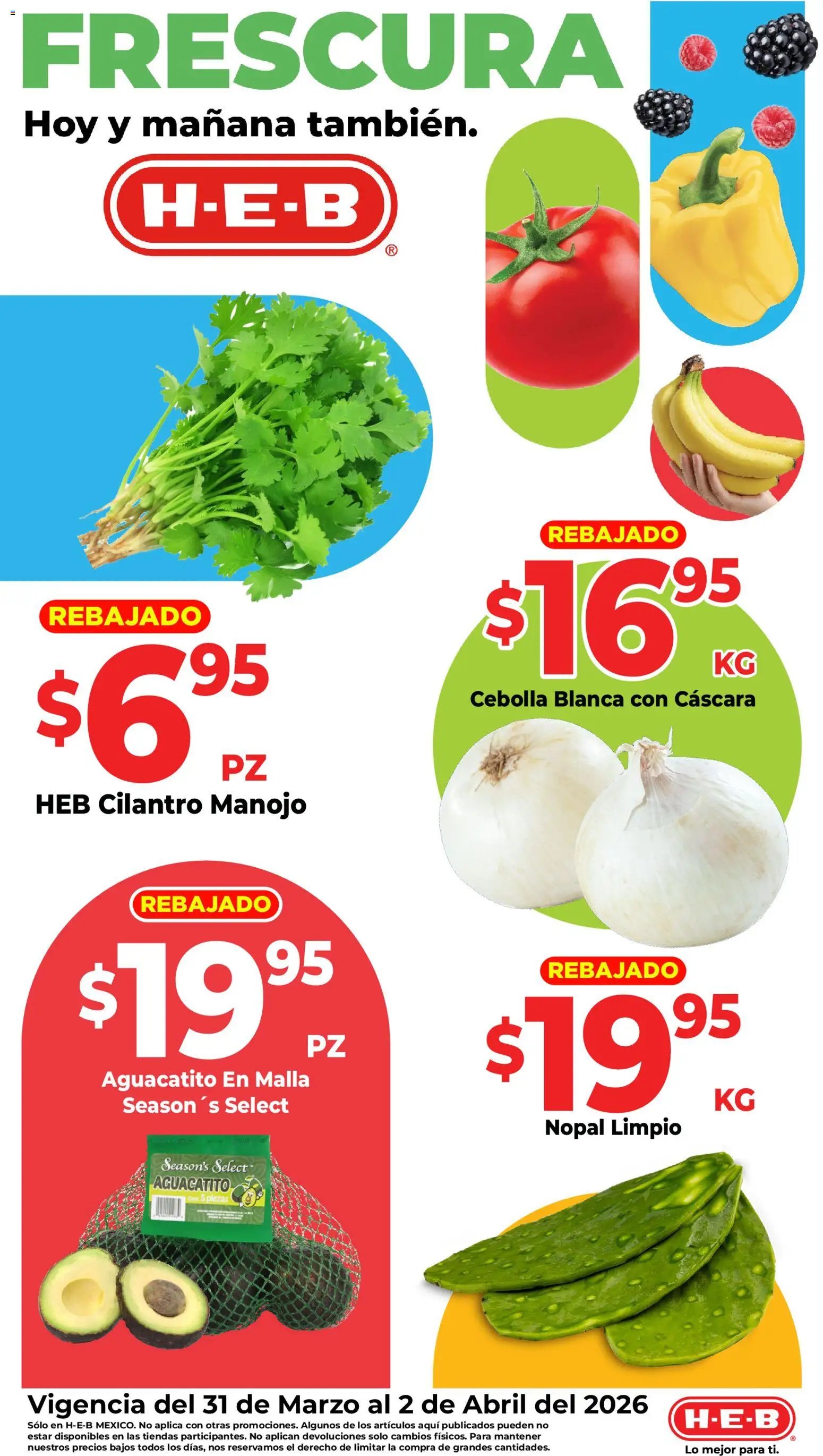 H-E-B oferta desde 31/03/2026 H-E-B folleto Frutas y venduras (2026-03-31 - 2026-04-06)