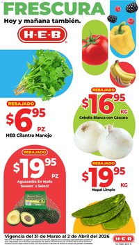 H-E-B oferta desde 31/03/2026 H-E-B folleto Frutas y venduras (2026-03-31 - 2026-04-06)