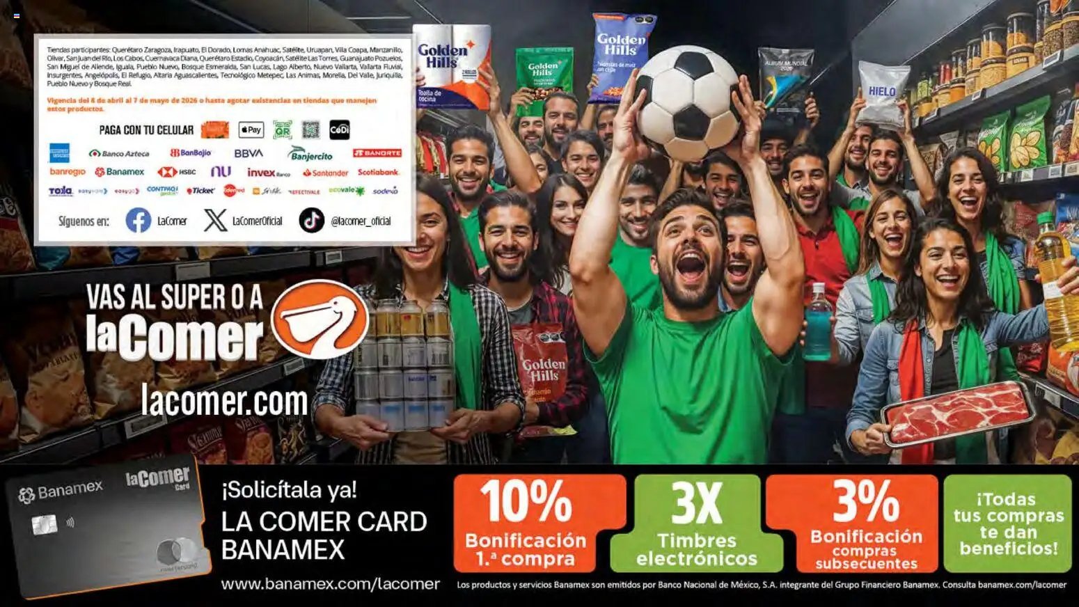 La Comer oferta desde 08/04/2026 La Comer folleto Patrocinador oficial del jugador No.12 (2026-04-08 - 2026-05-07)