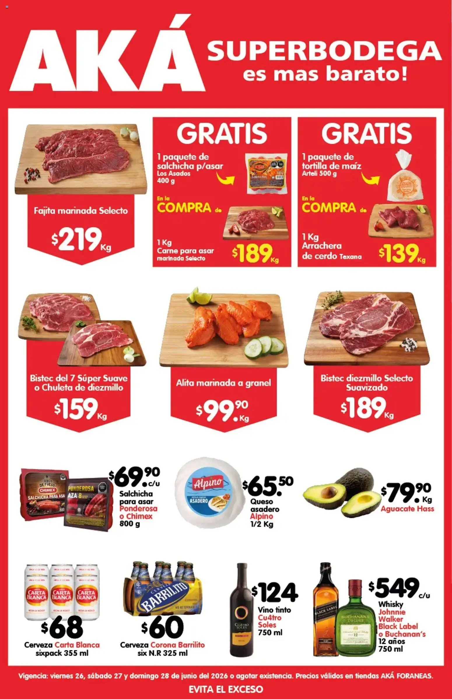 Arteli oferta desde 26/06/2026 Arteli folleto Carnita Asada Aká Superbodegas Foraneas