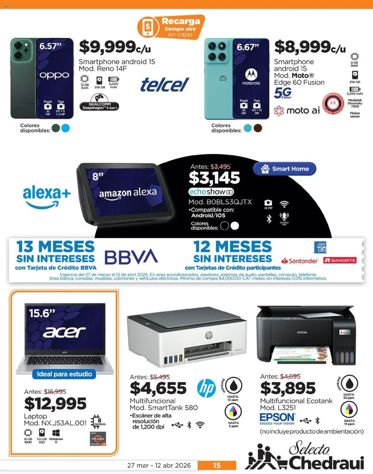 Chedraui oferta desde 27/03/2026 Chedraui folleto Llevarte más cuesta menos (2026-03-27 - 2026-04-12)