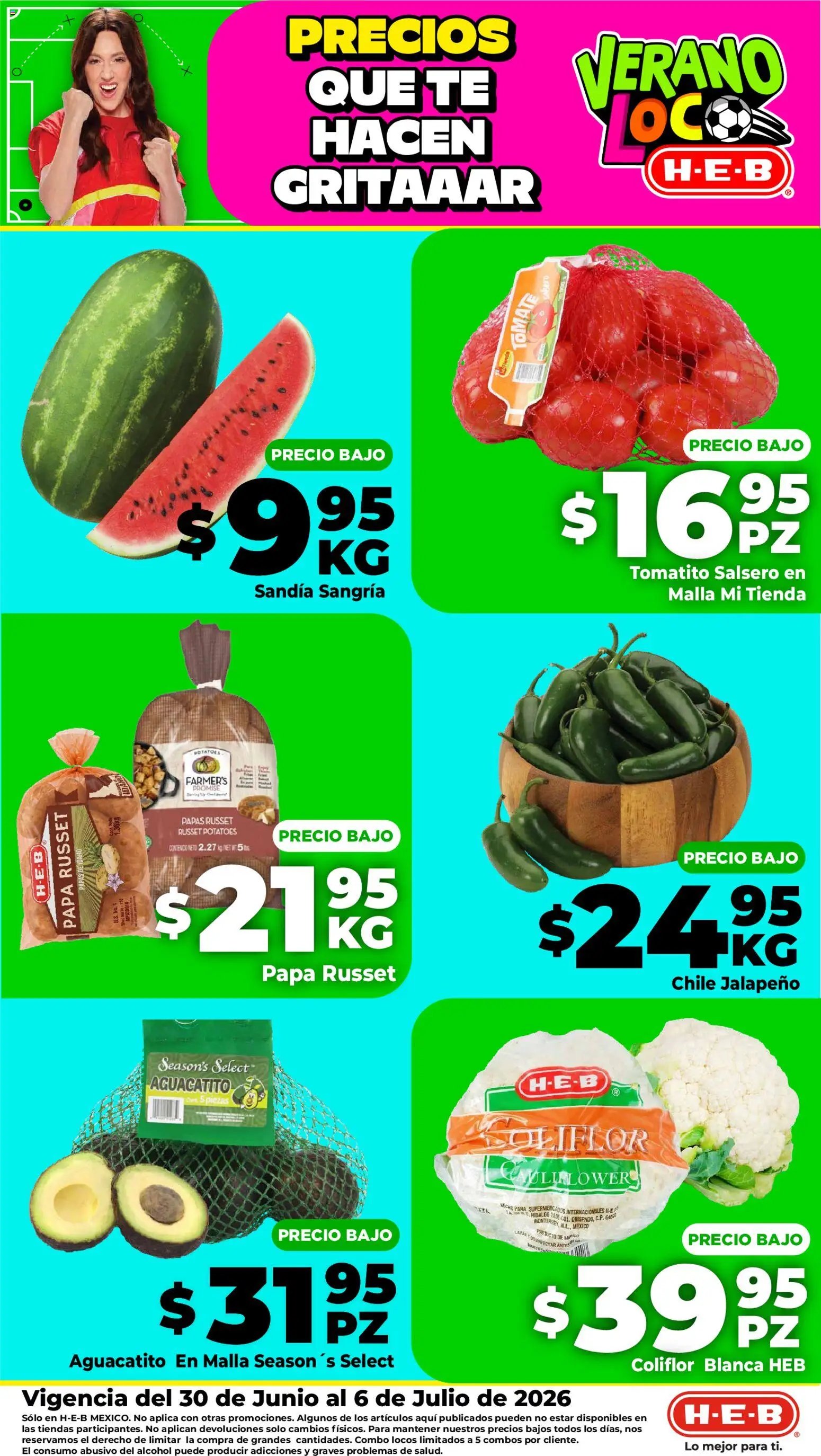 H-E-B oferta desde 30/06/2026 H-E-B folleto Fruta y venduras