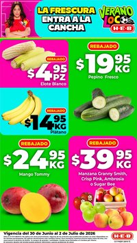 H-E-B oferta desde 30/06/2026 H-E-B folleto Fruta y venduras