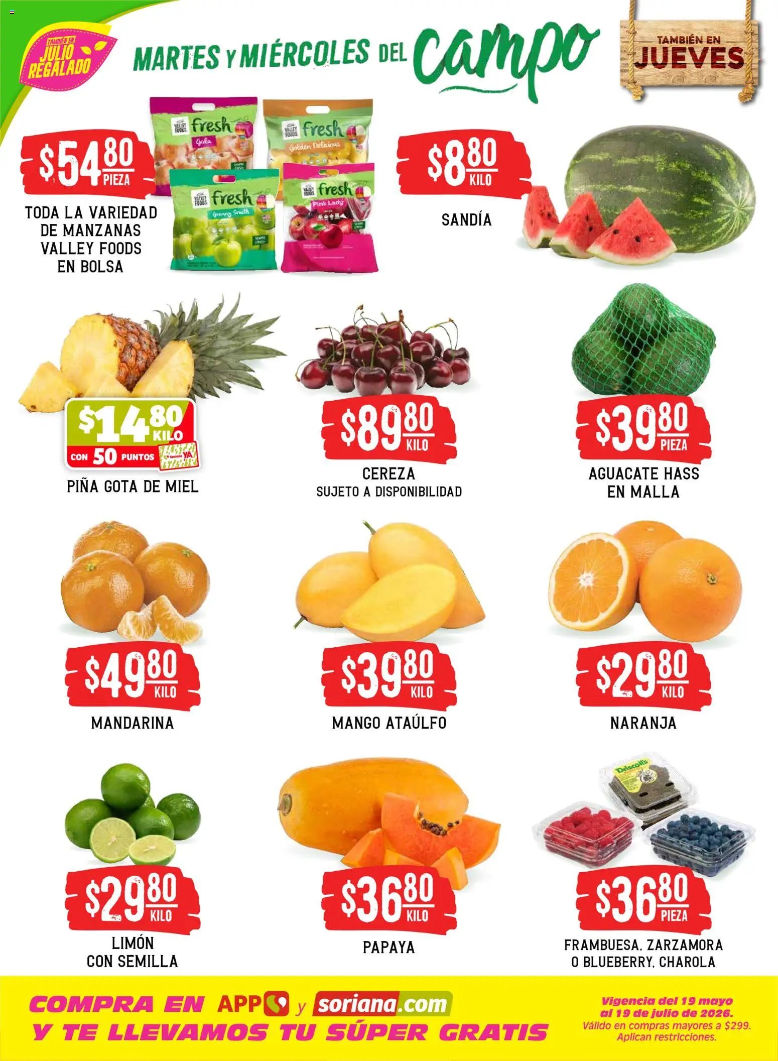 Soriana oferta desde 30/06/2026 Soriana Martes y Miércoles del Campo Híper: Saltillo y Torreón