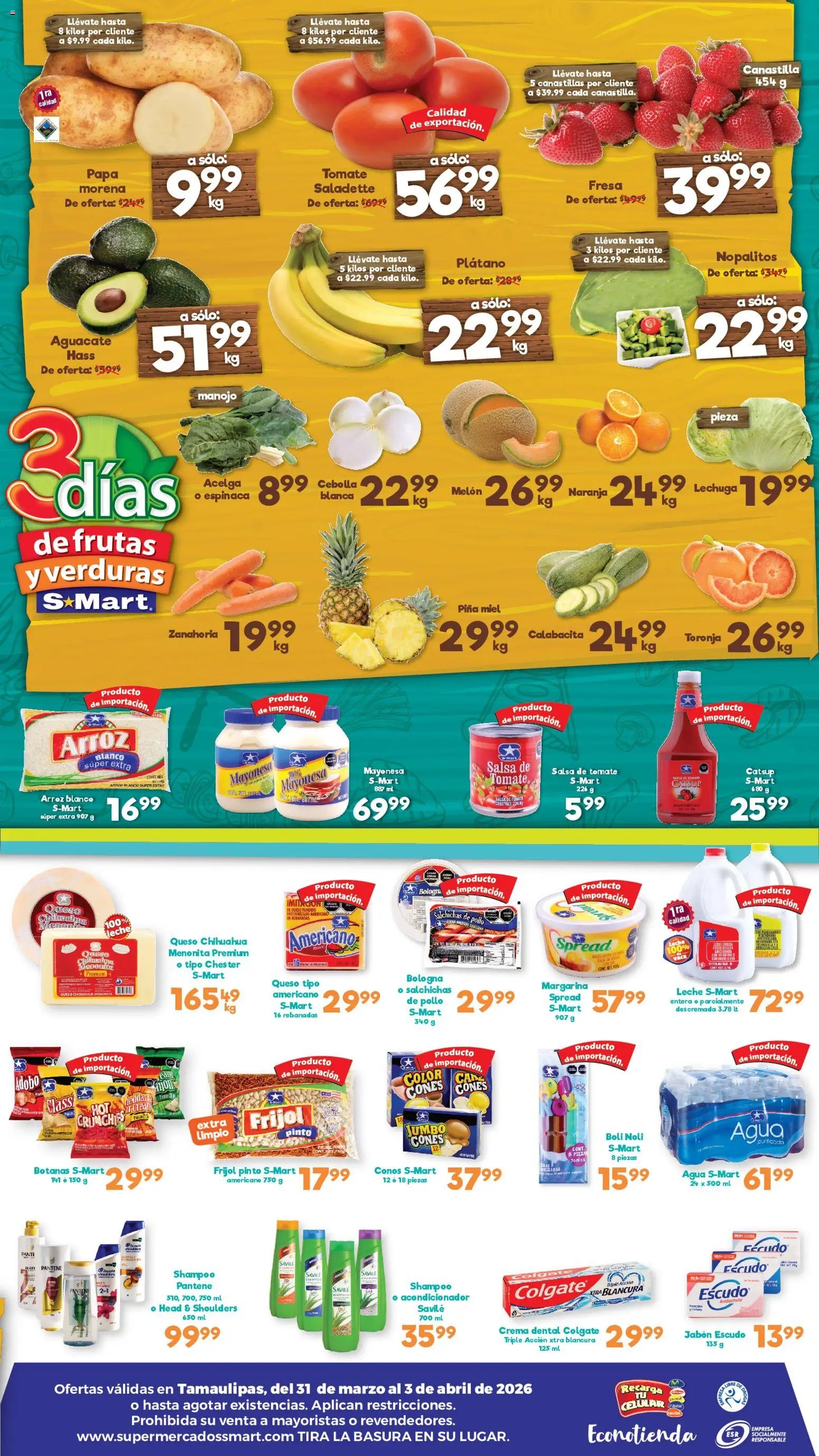 S-Mart oferta desde 31/03/2026 S-Mart folleto Nuevo Laredo (2026-03-31 - 2026-04-03)