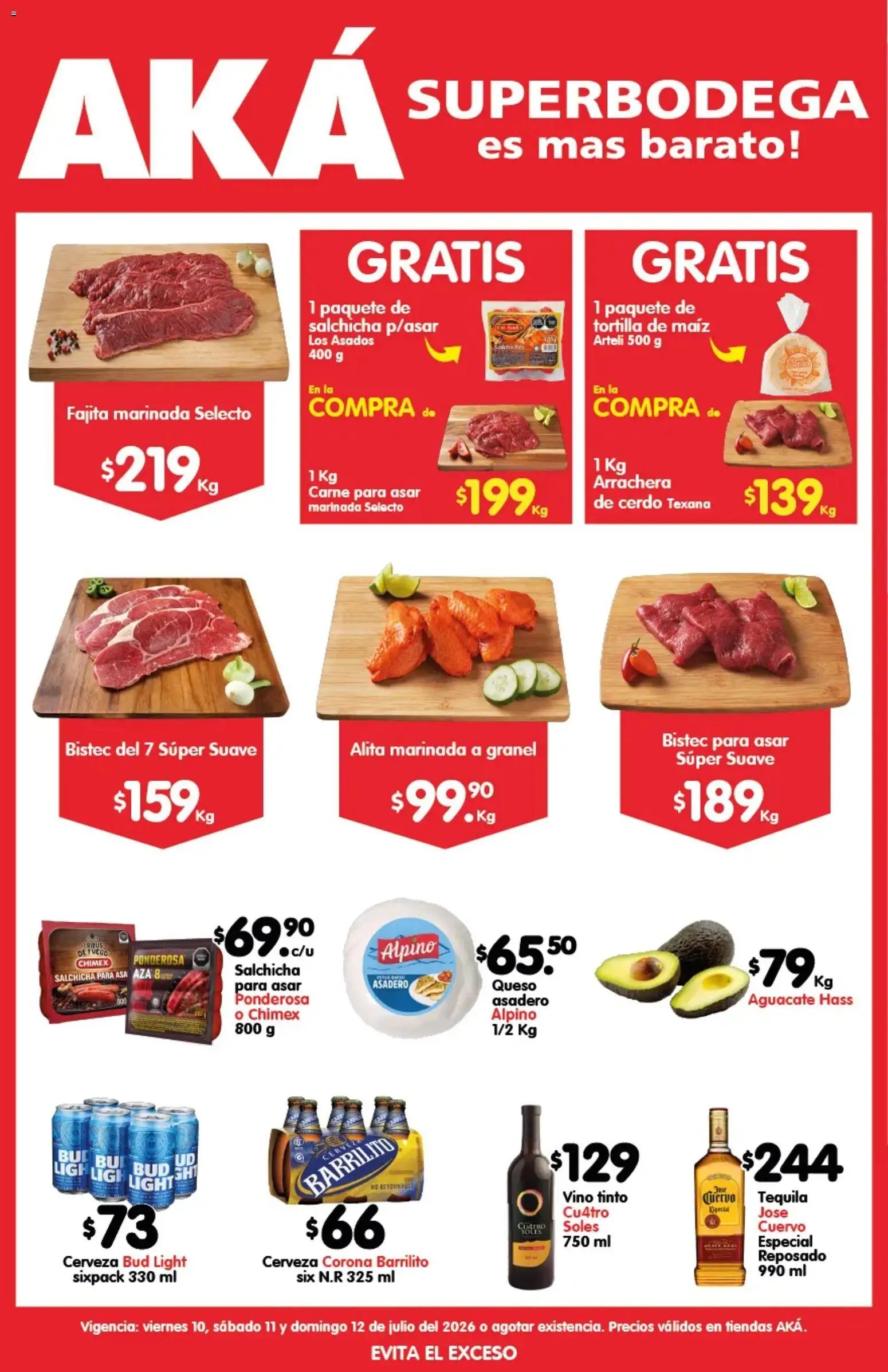 Arteli oferta desde 10/07/2026 Arteli folleto Carnita Asada Aká Superbodegas
