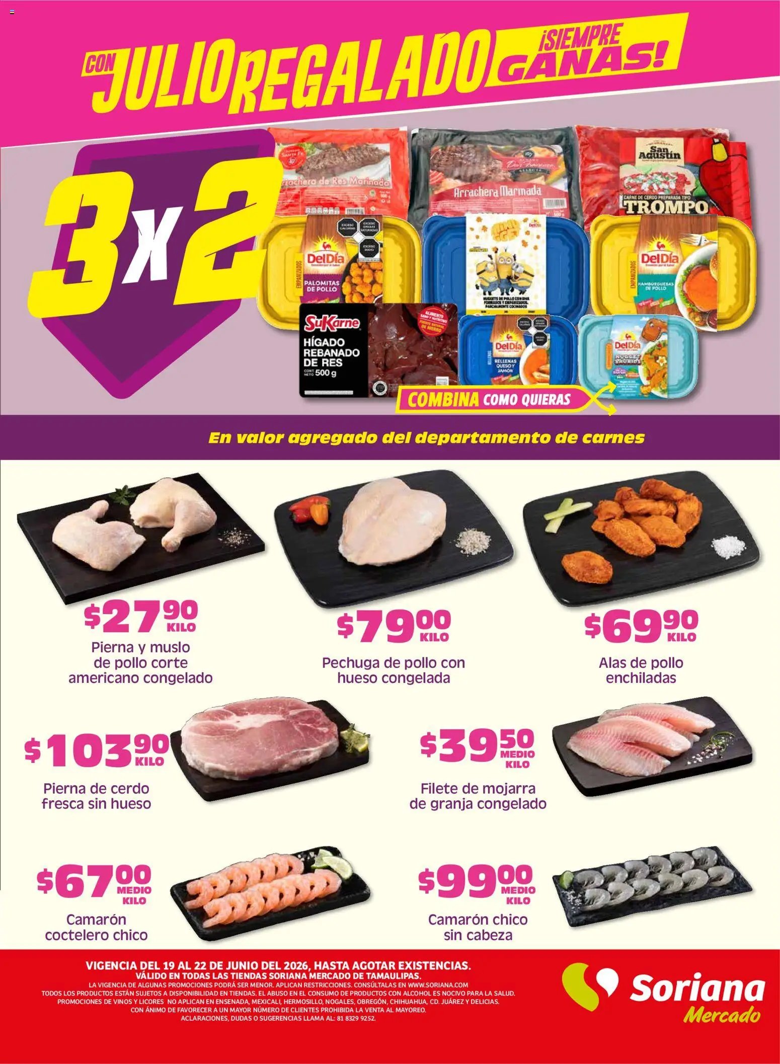 Soriana oferta desde 19/06/2026 Soriana Fin de Semana Mercado: Tamaulipas
