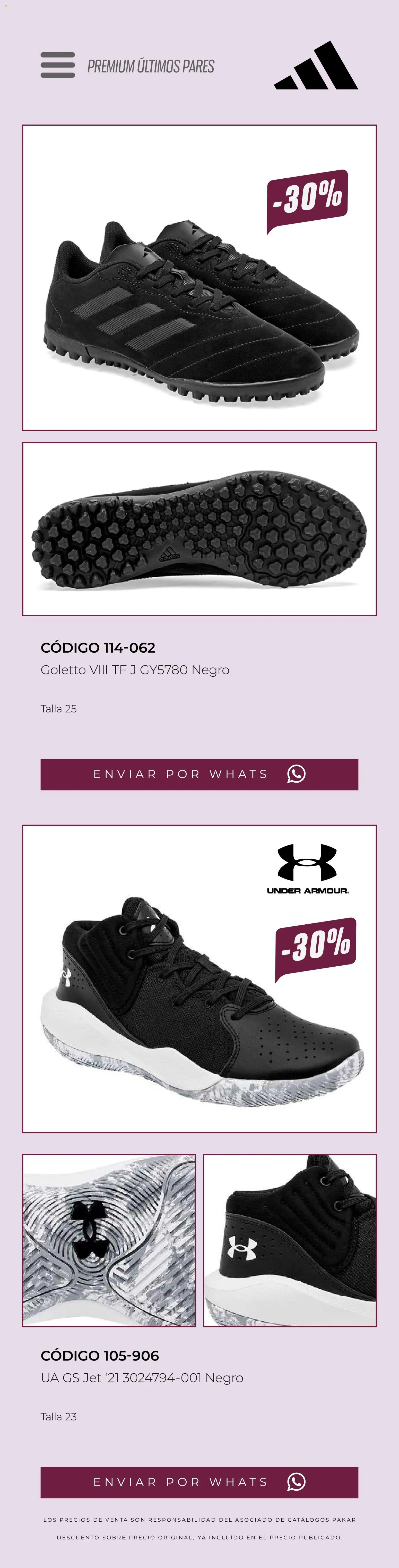 SC Pakar oferta desde 13/03/2026 SC Pakar catálogo Últimos pares premium 