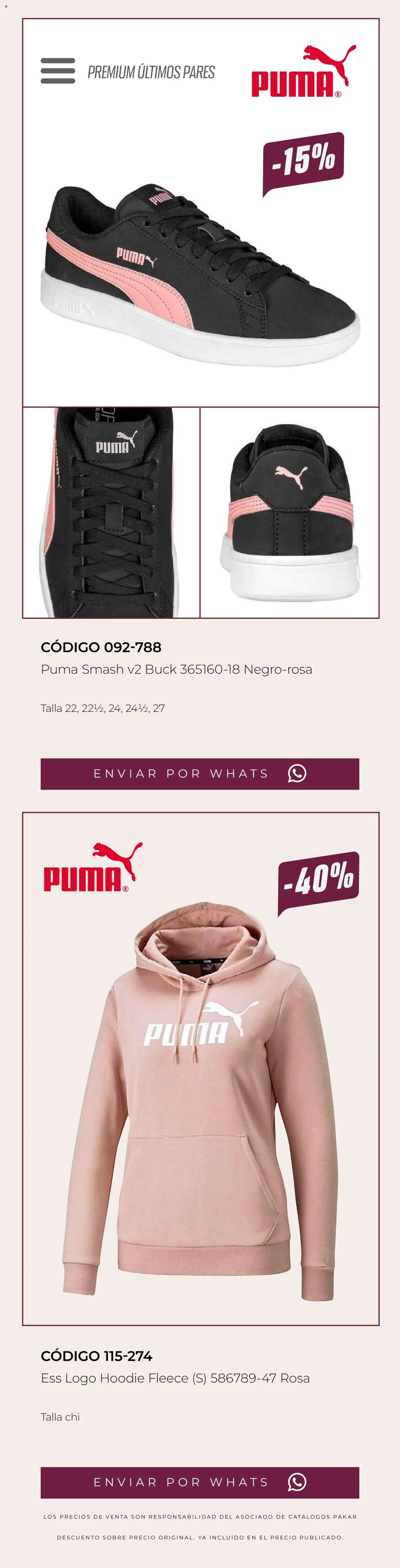 SC Pakar oferta desde 13/03/2026 SC Pakar catálogo Últimos pares premium 
