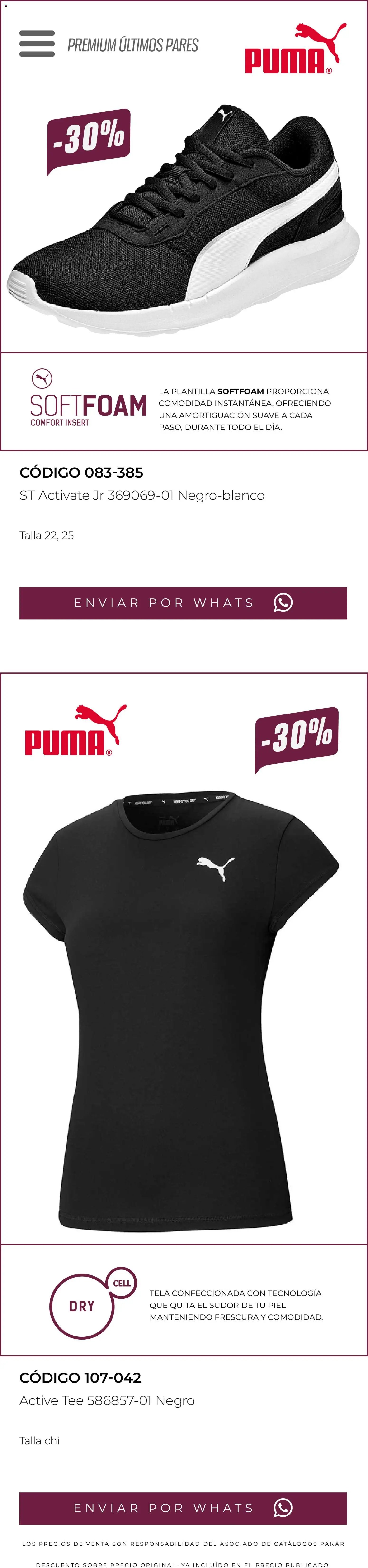 SC Pakar oferta desde 13/03/2026 SC Pakar catálogo Últimos pares premium 